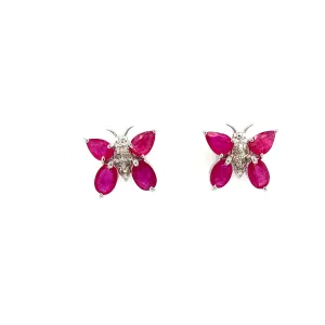 Ruby Earring in .925 Sterling Silver - KST 58734