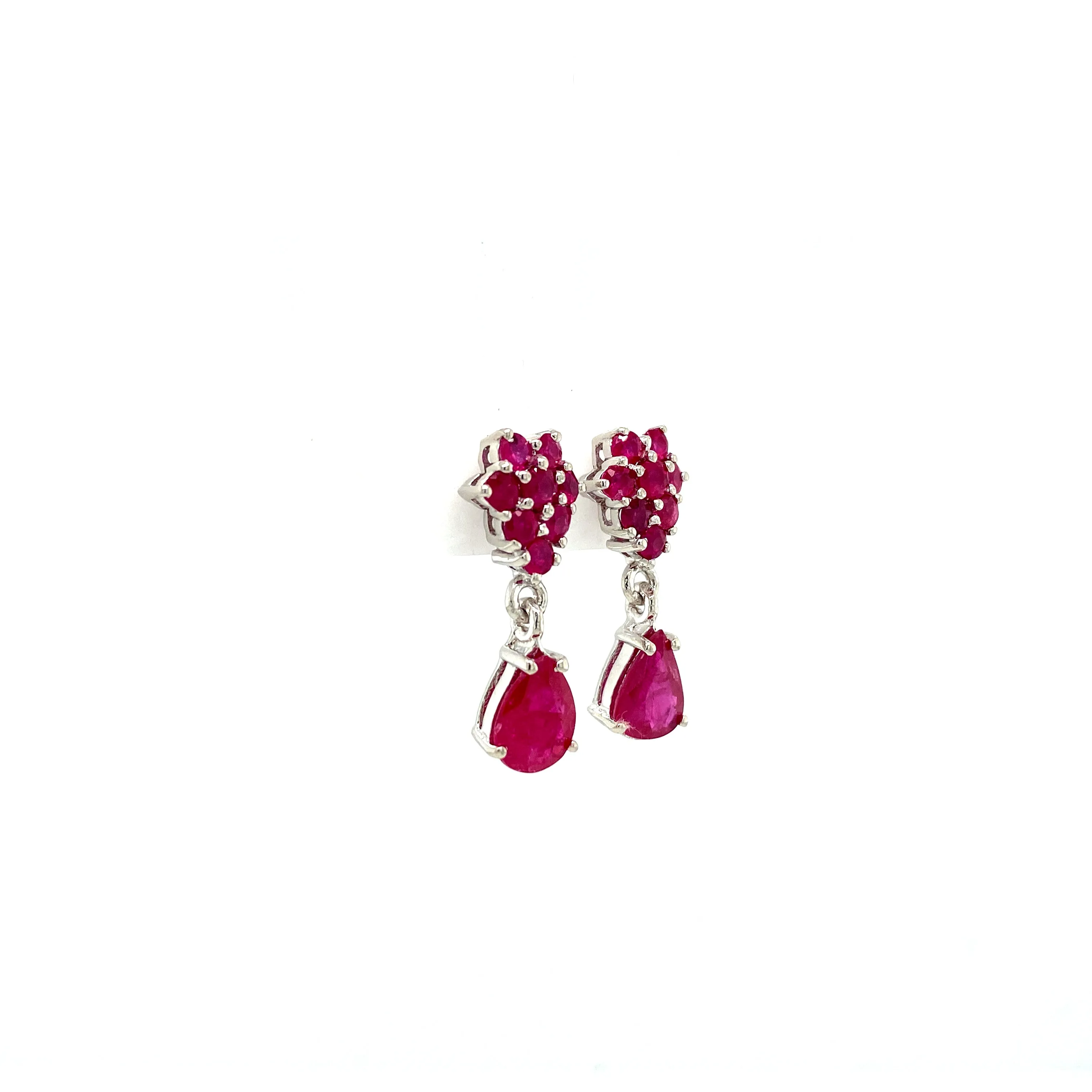 Ruby Earring in .925 Sterling Silver - KST 59348