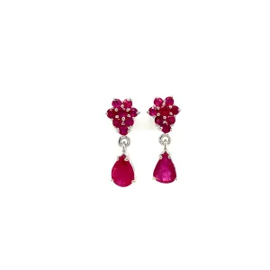 Ruby Earring in .925 Sterling Silver - KST 59348