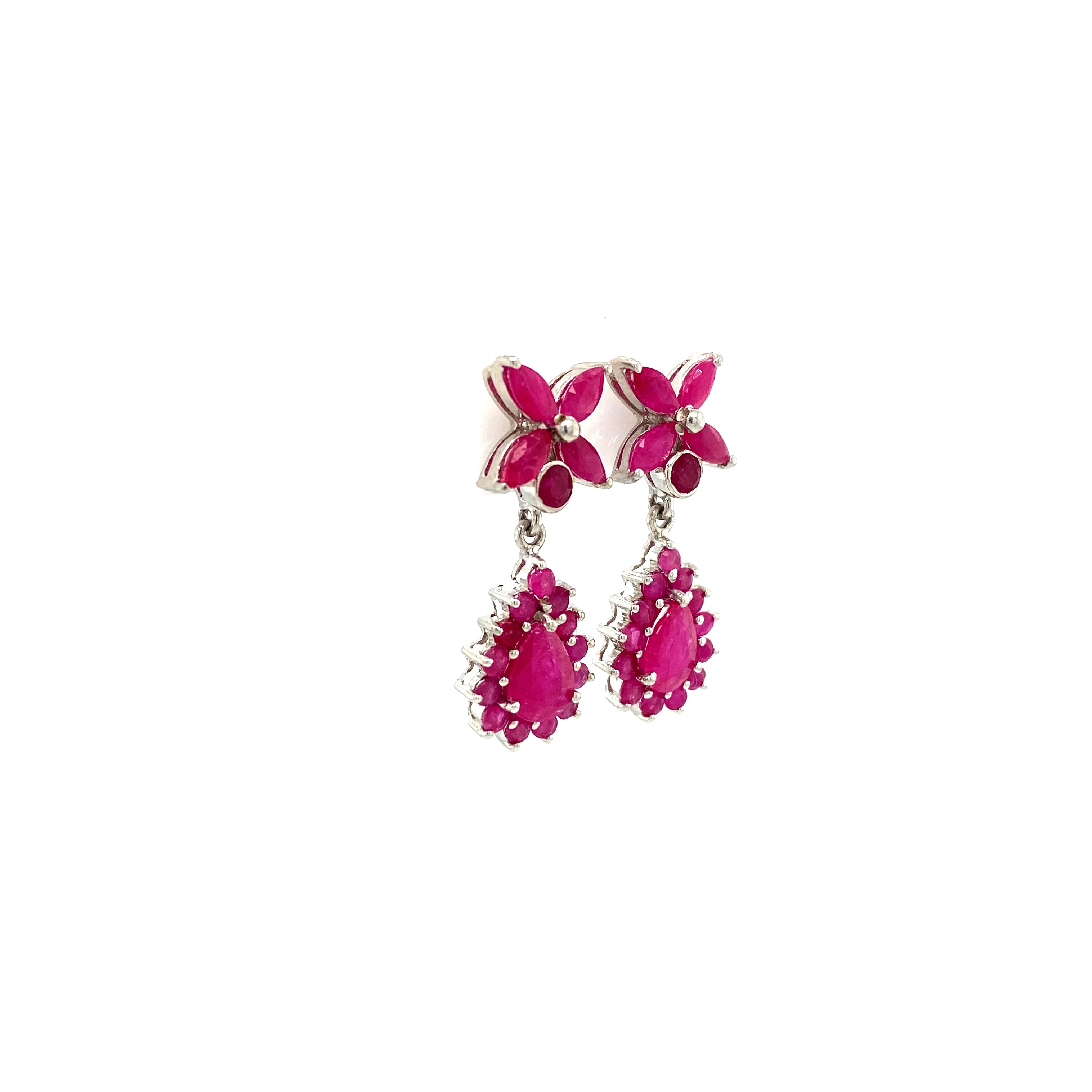 Ruby Earring in .925 Sterling Silver - KST 59822