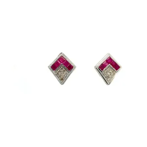 Ruby Earring in .925 Sterling Silver - KST 59890
