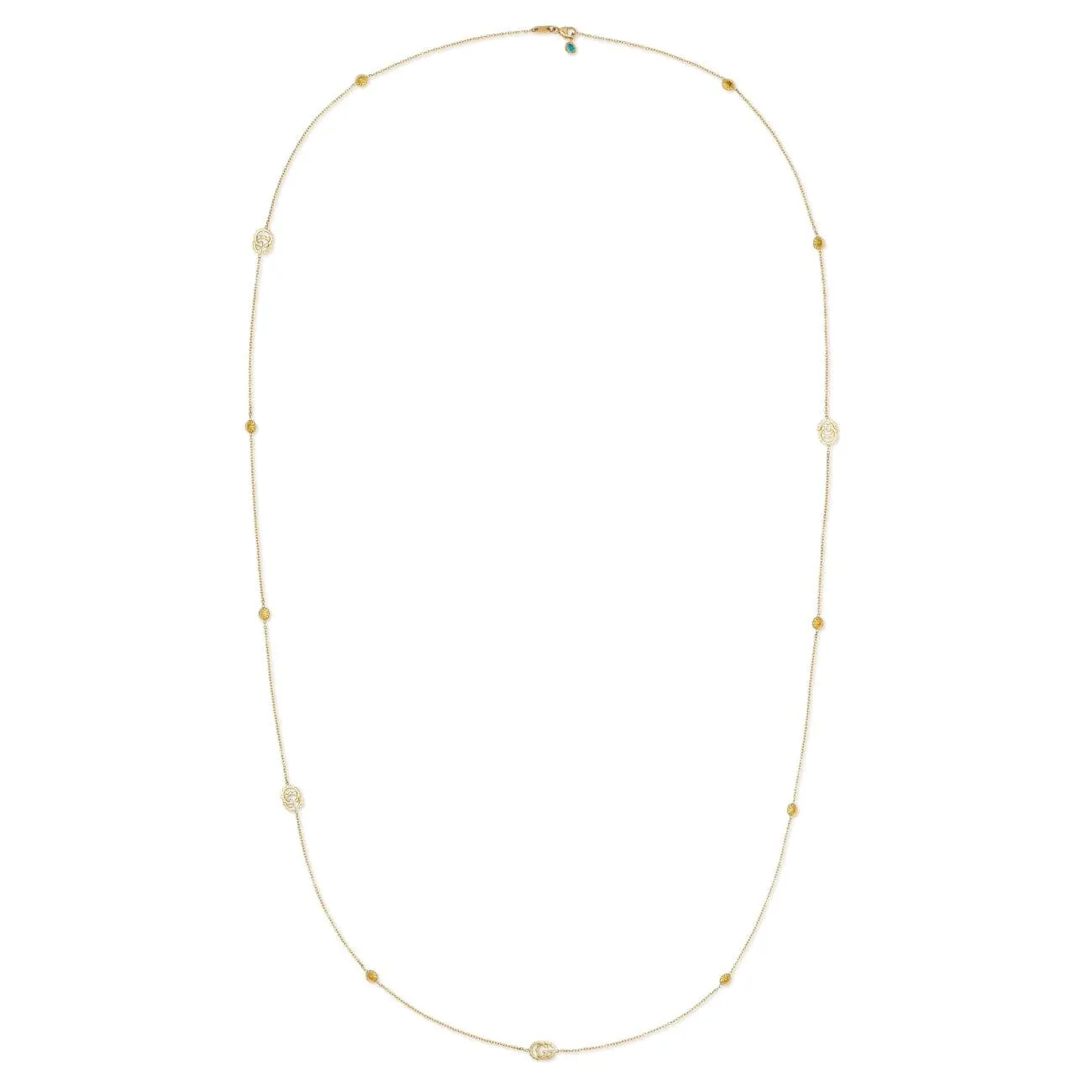 RUNNING 90CM YGD AND PARAIBA TOPAZ NECKLACE YG JEWL