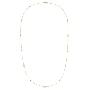 RUNNING 90CM YGD AND PARAIBA TOPAZ NECKLACE YG JEWL