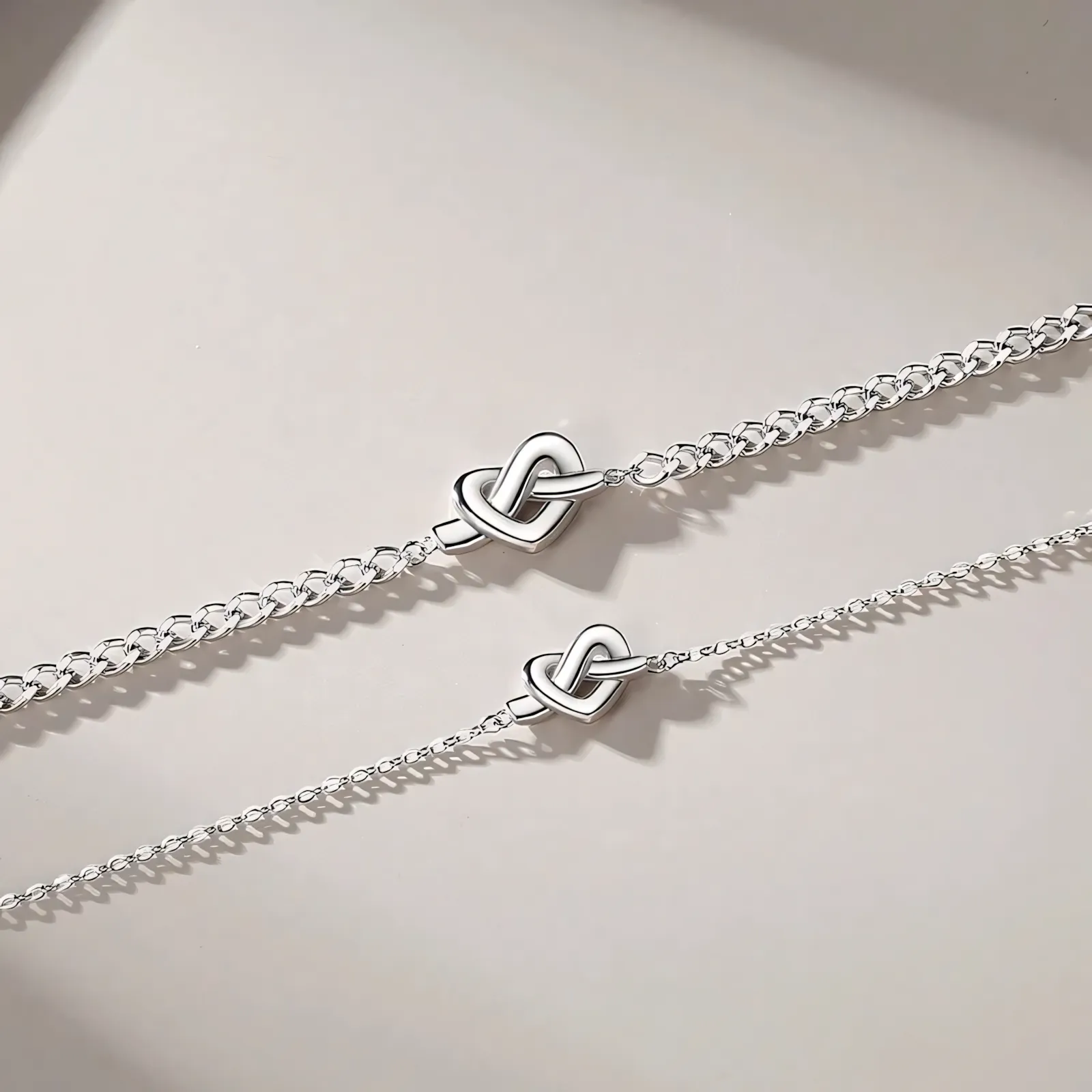 S925 Dainty Heart Knot Love Bracelet