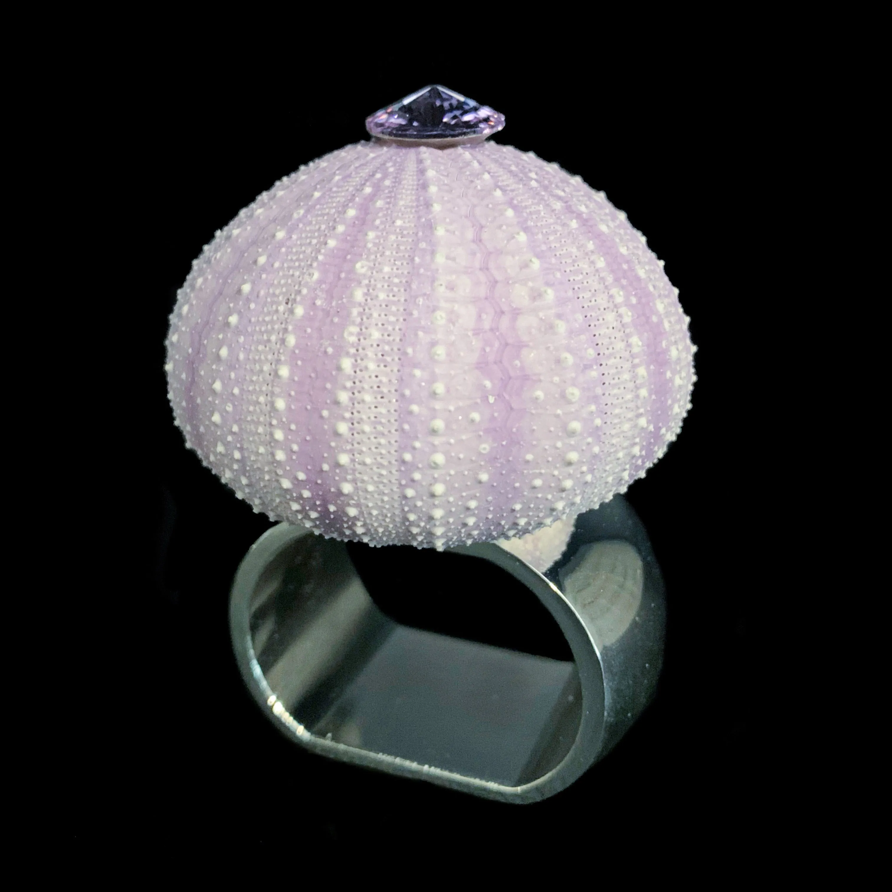 Sea Urchin Napkin Ring Featuring Premium Violet Crystal | Set of 4