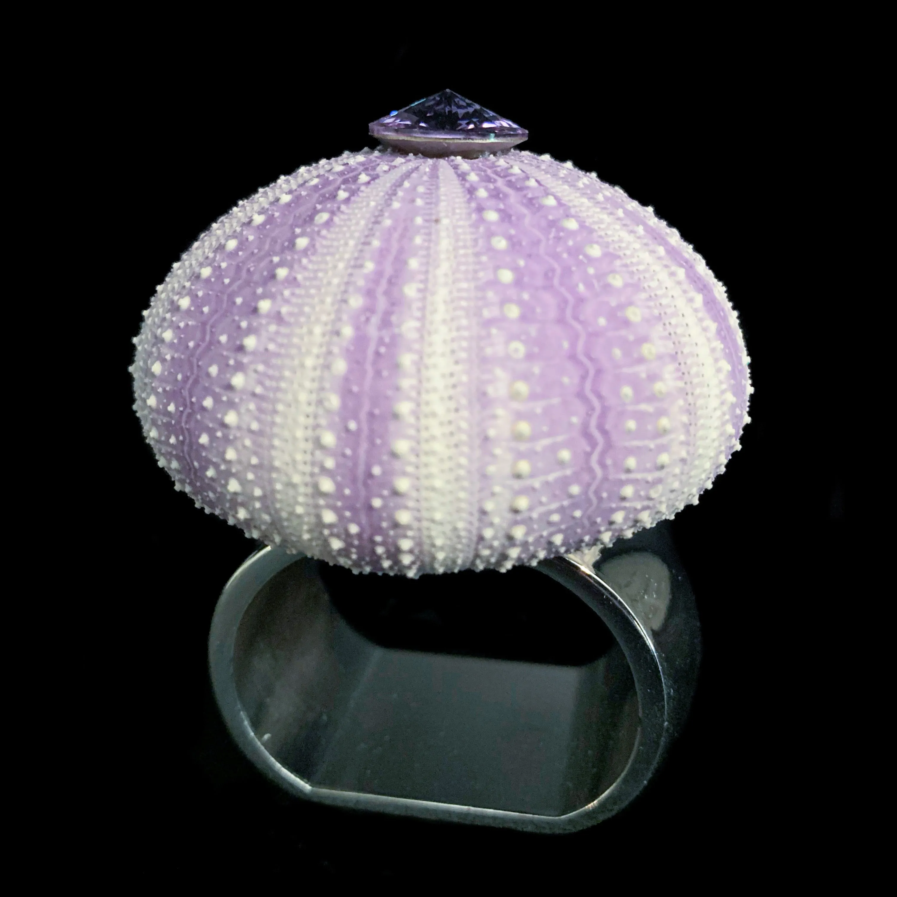 Sea Urchin Napkin Ring Featuring Premium Violet Crystal | Set of 4
