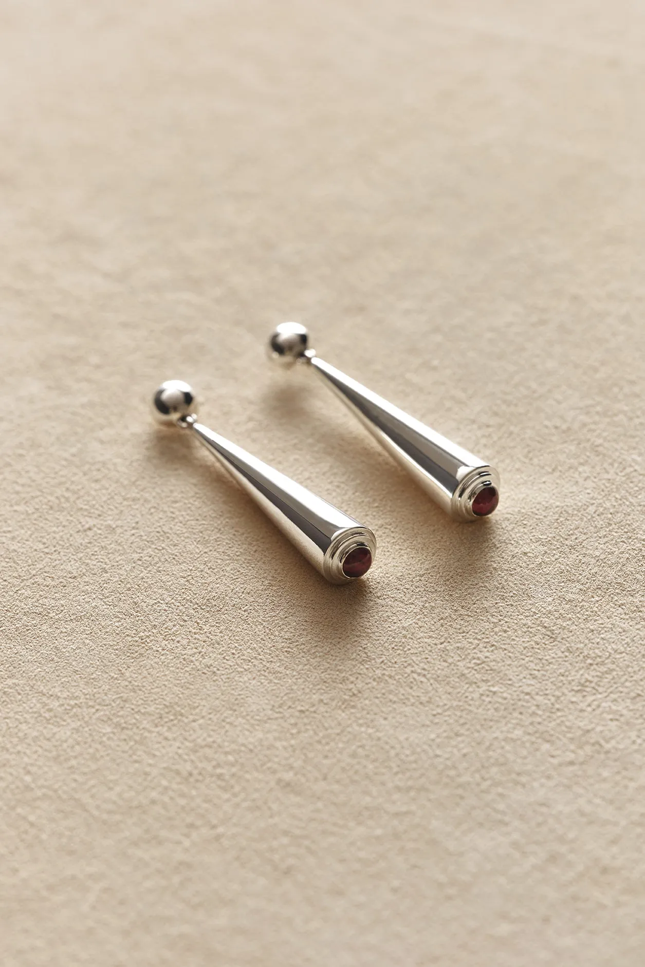 Secession Earrings in Garnet