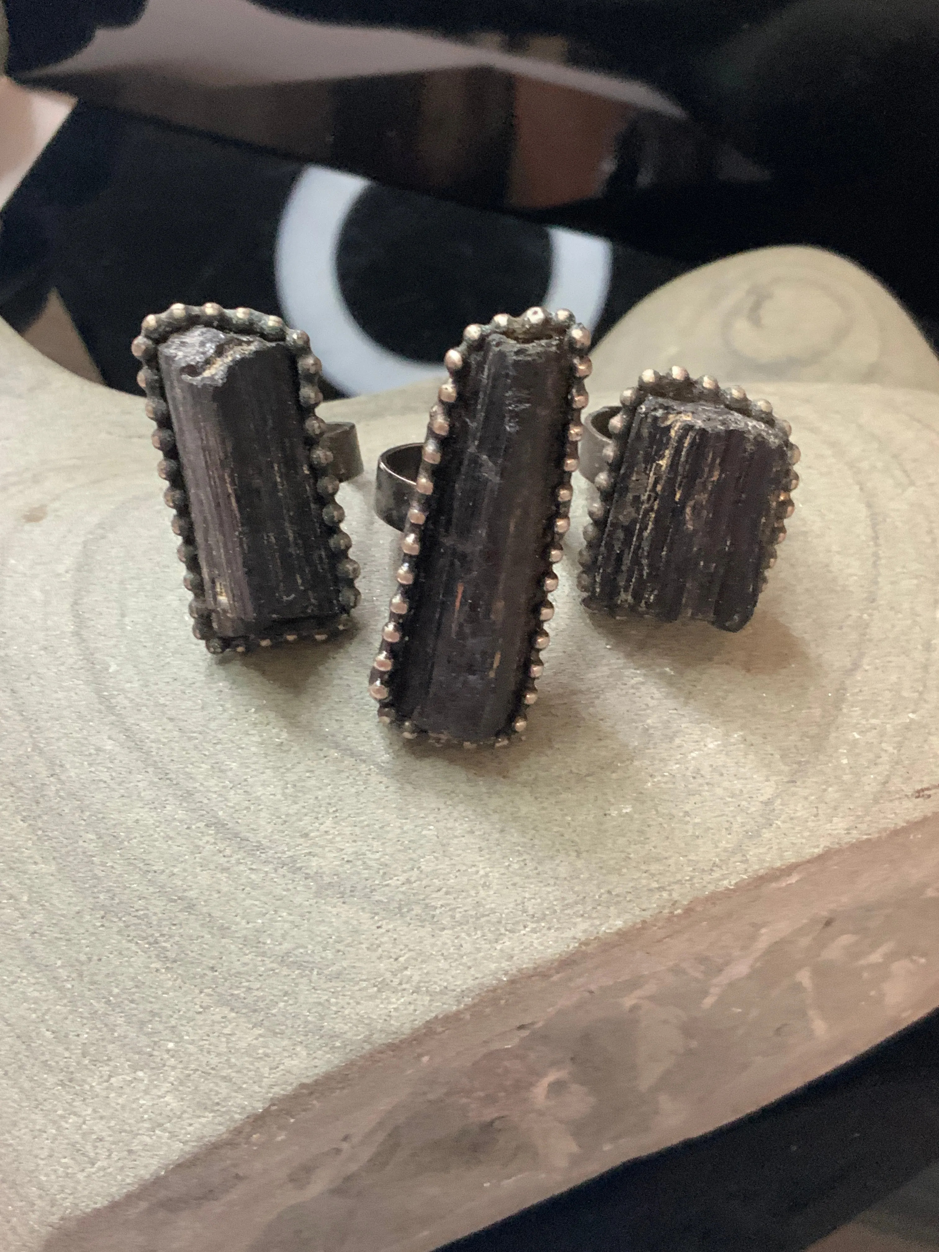 Seriously Statement Raw Black Tourmaline Ring