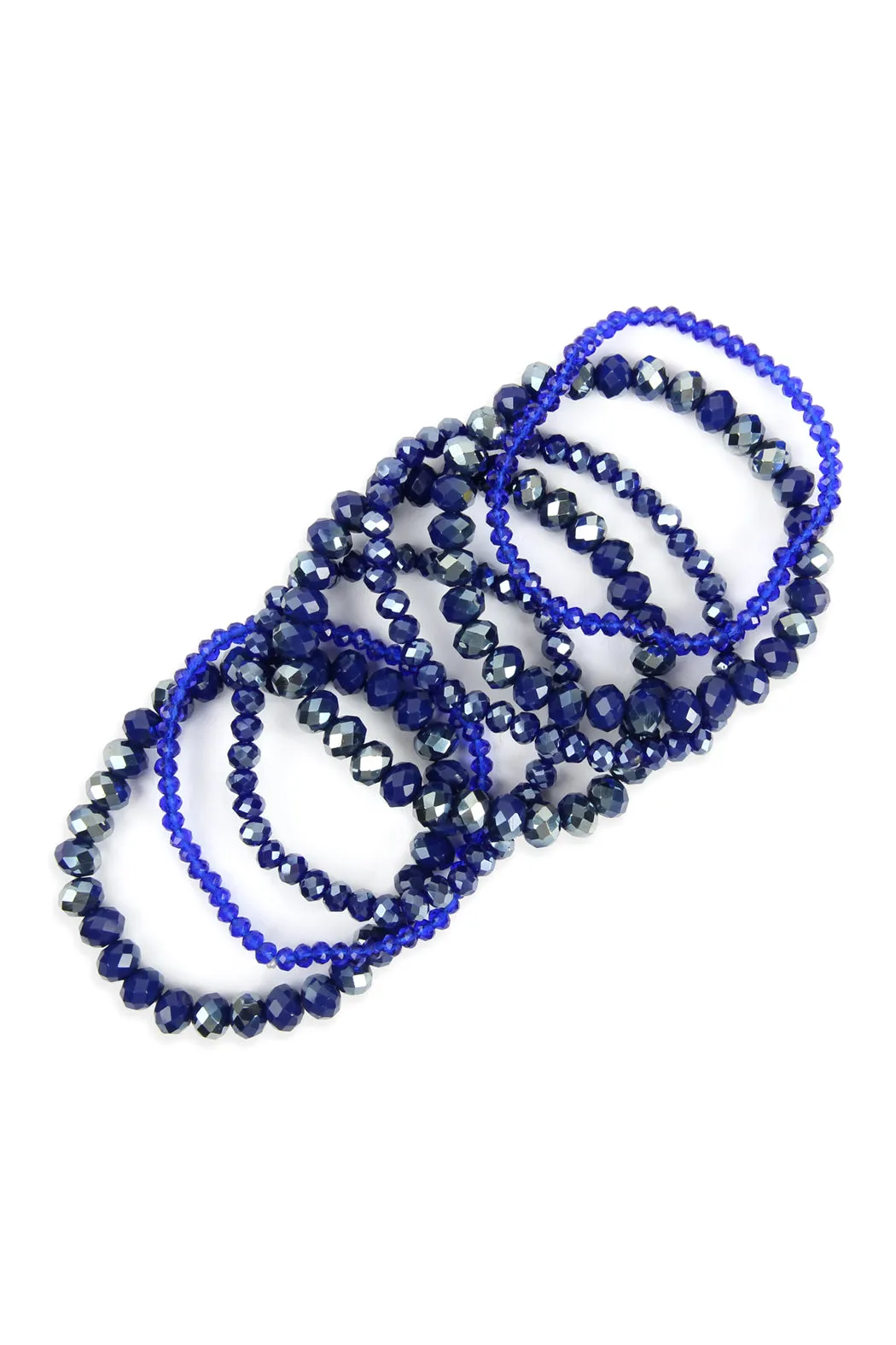 SEVEN LINES GLASS BEADS STRETCH BRACELET