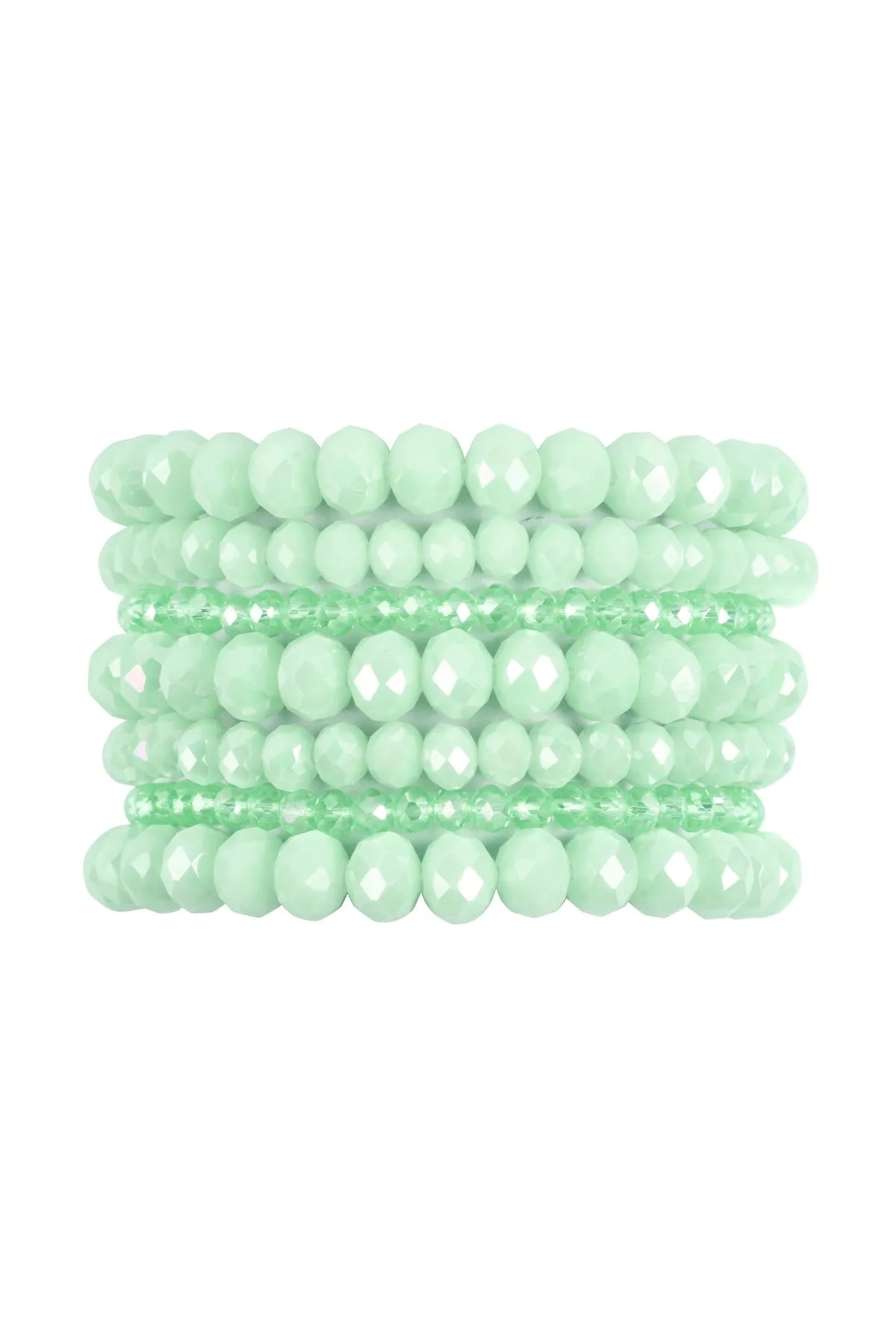 SEVEN LINES GLASS BEADS STRETCH BRACELET
