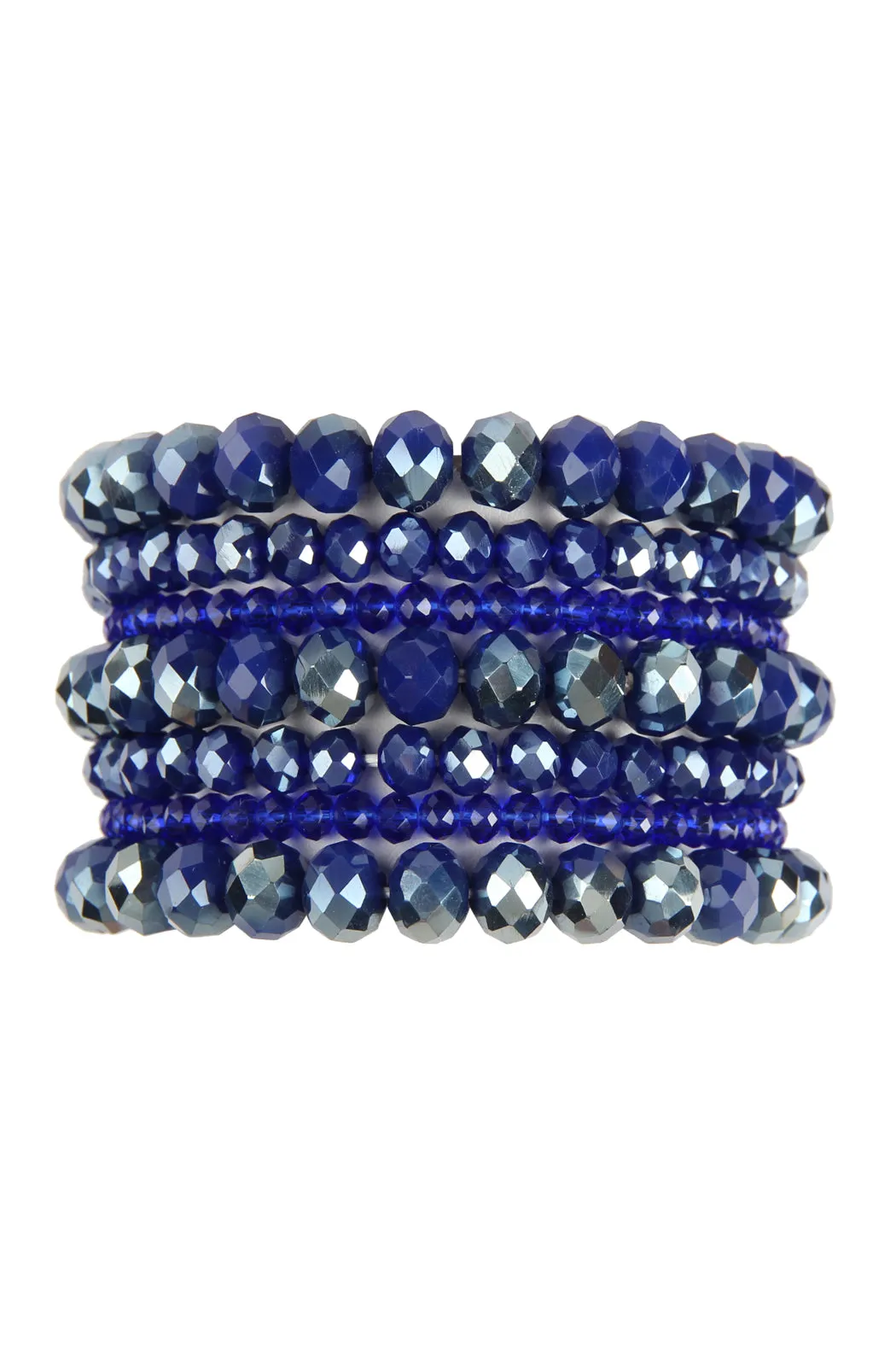 SEVEN LINES GLASS BEADS STRETCH BRACELET