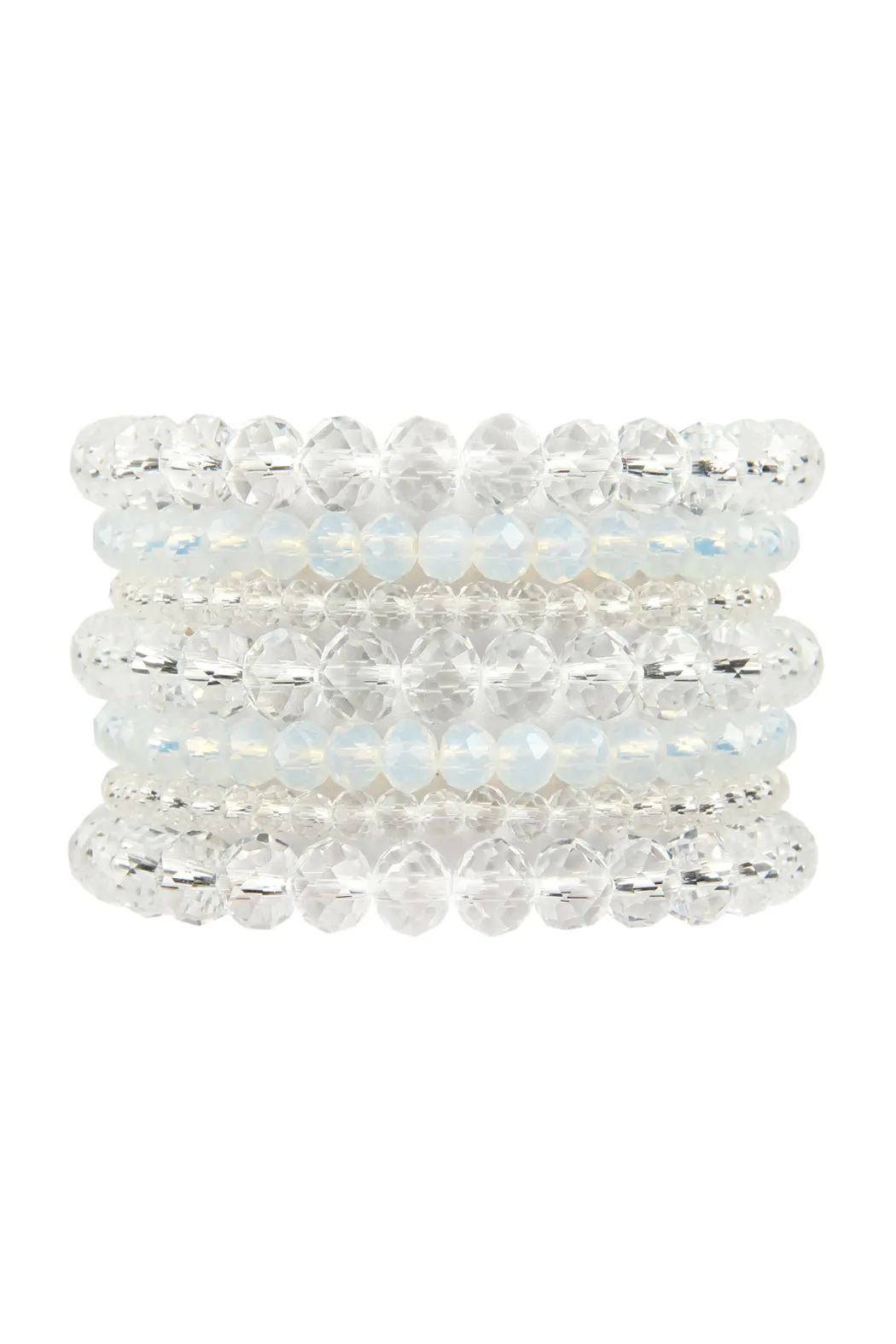 SEVEN LINES GLASS BEADS STRETCH BRACELET
