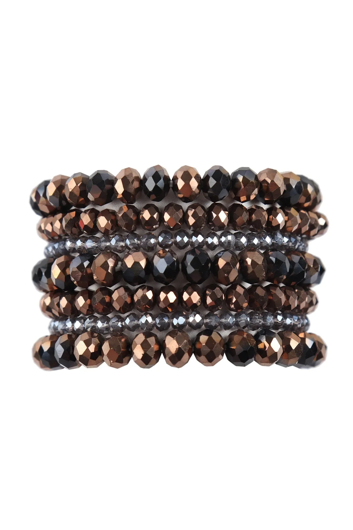 SEVEN LINES GLASS BEADS STRETCH BRACELET