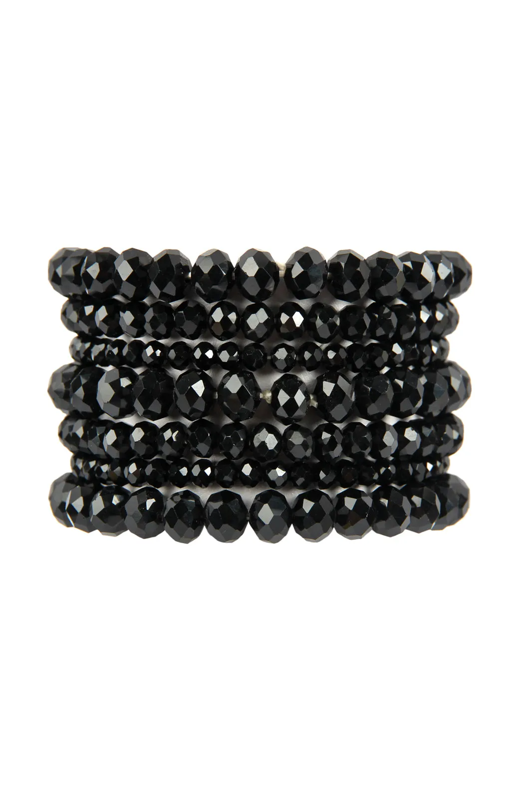 SEVEN LINES GLASS BEADS STRETCH BRACELET