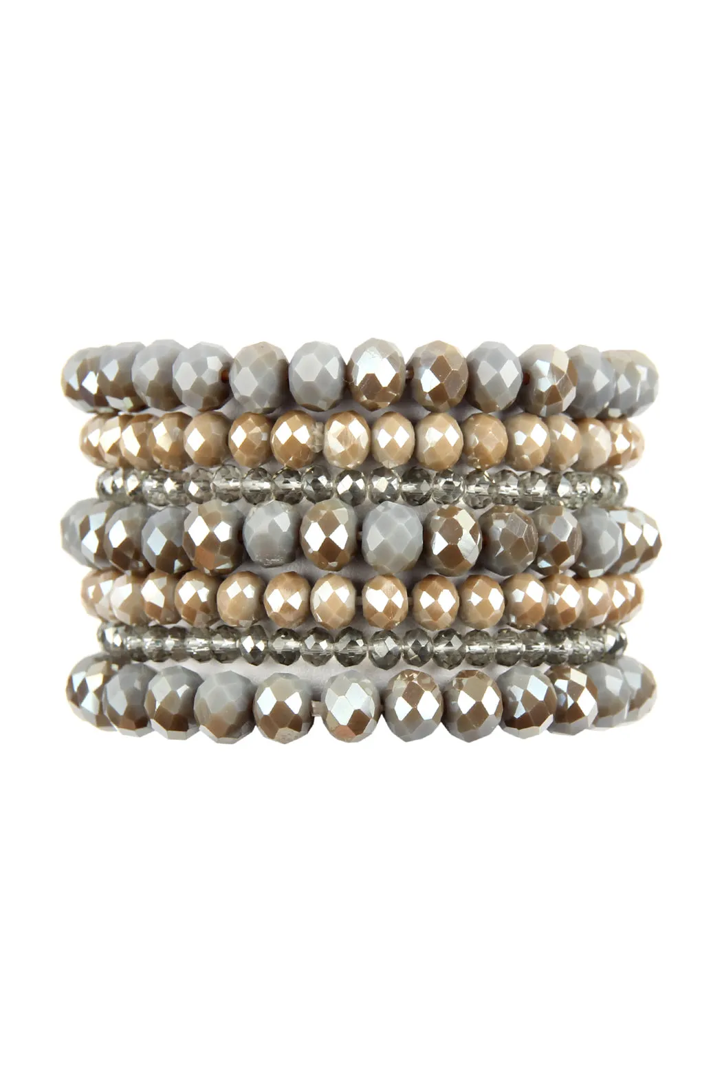 SEVEN LINES GLASS BEADS STRETCH BRACELET