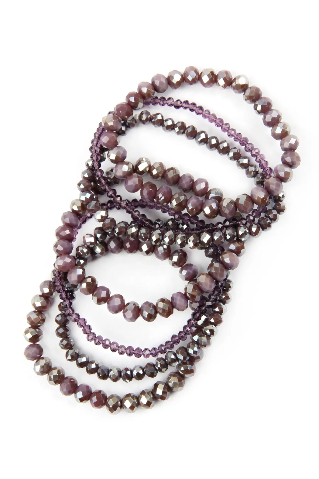 SEVEN LINES GLASS BEADS STRETCH BRACELET