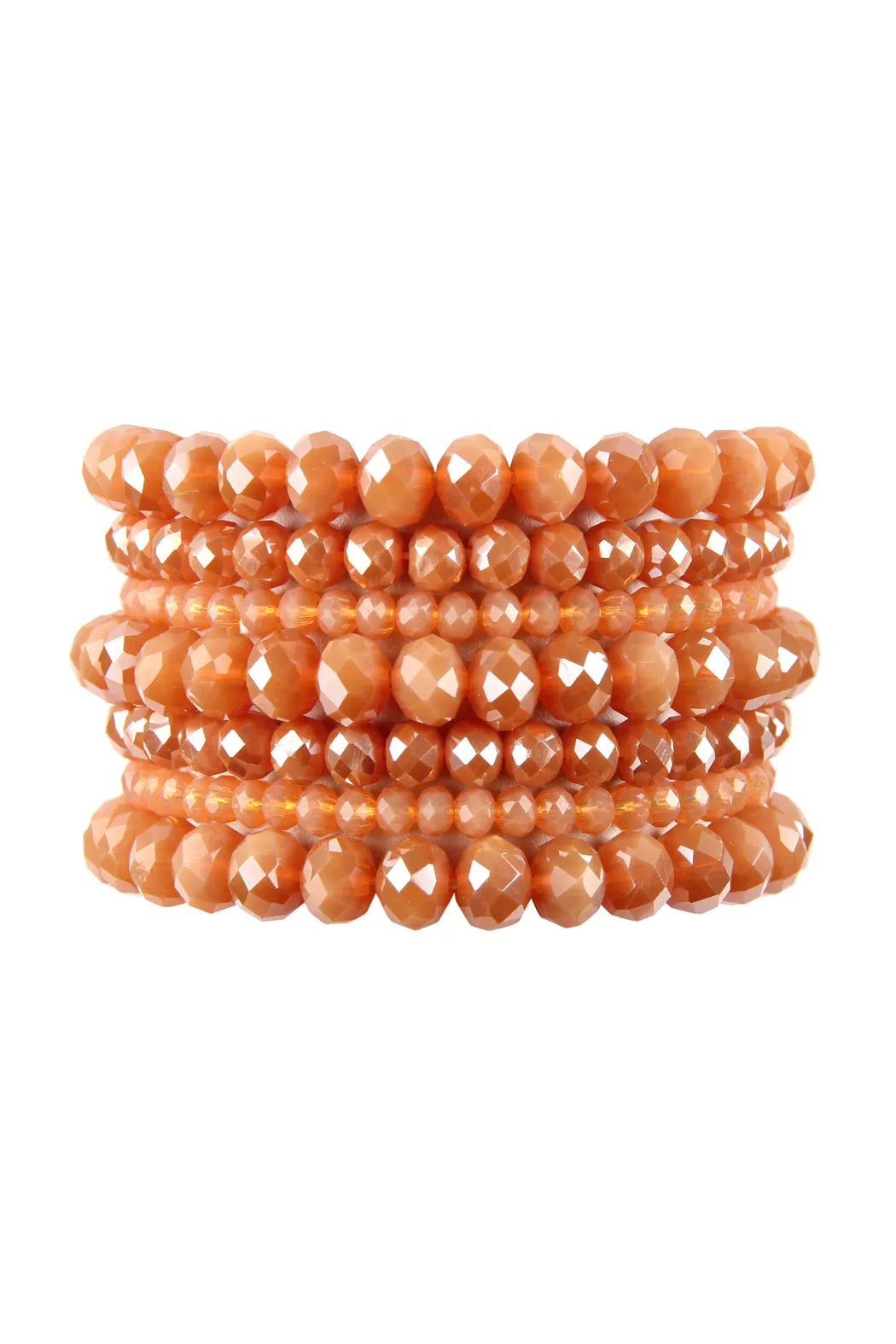 SEVEN LINES GLASS BEADS STRETCH BRACELET
