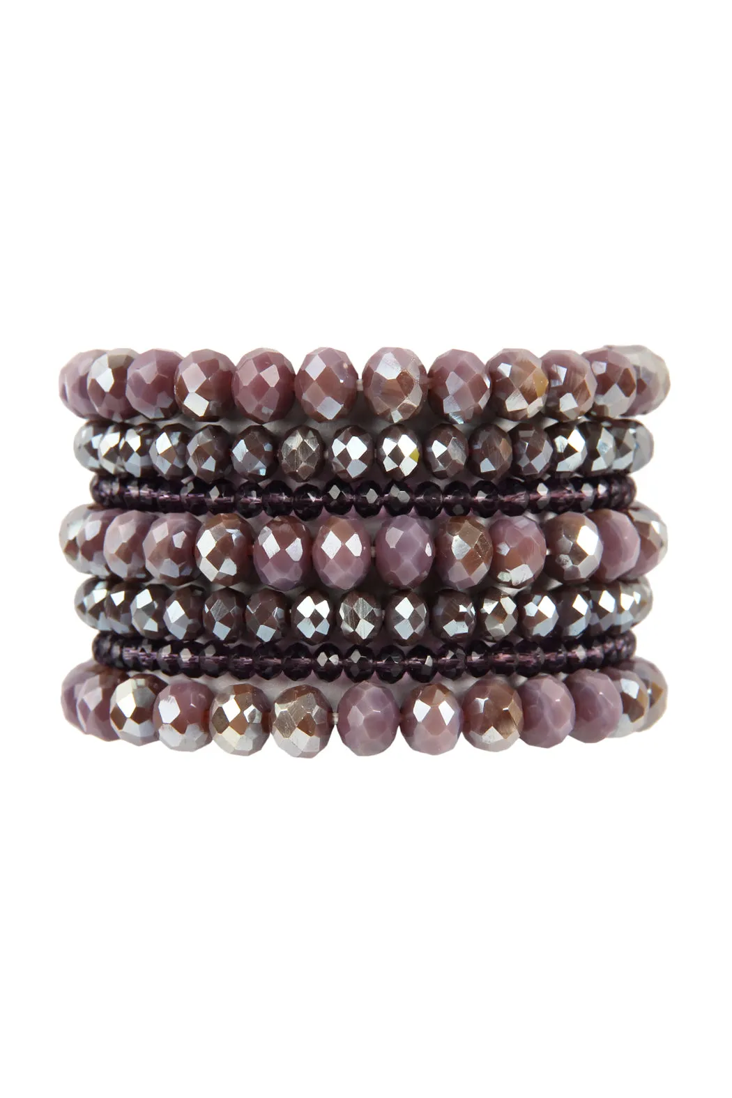 SEVEN LINES GLASS BEADS STRETCH BRACELET