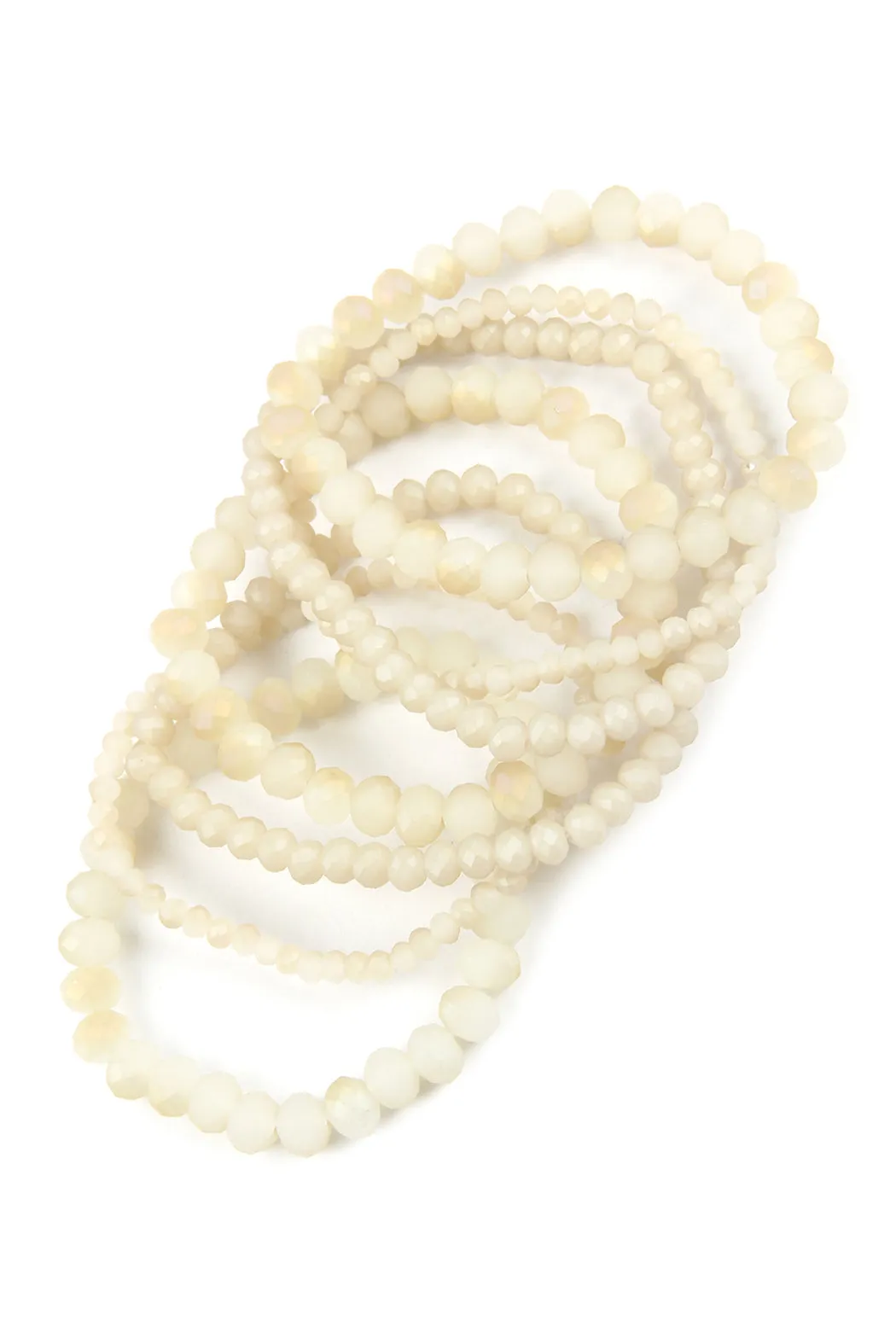 SEVEN LINES GLASS BEADS STRETCH BRACELET