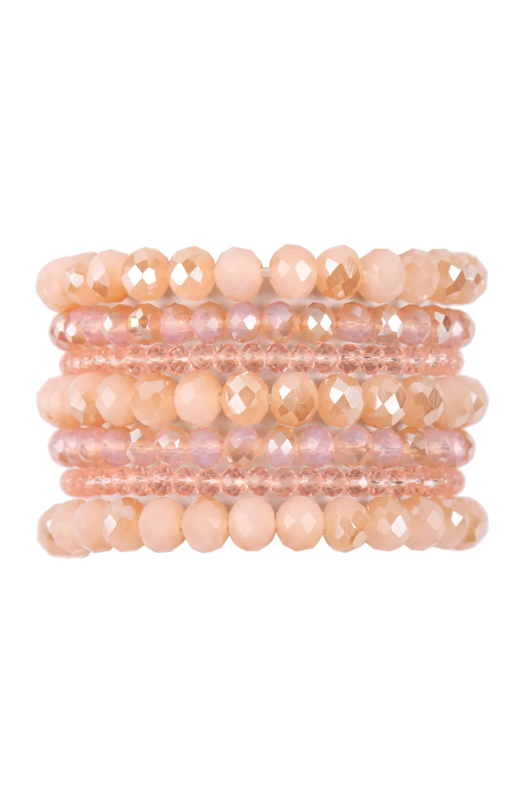 SEVEN LINES GLASS BEADS STRETCH BRACELET
