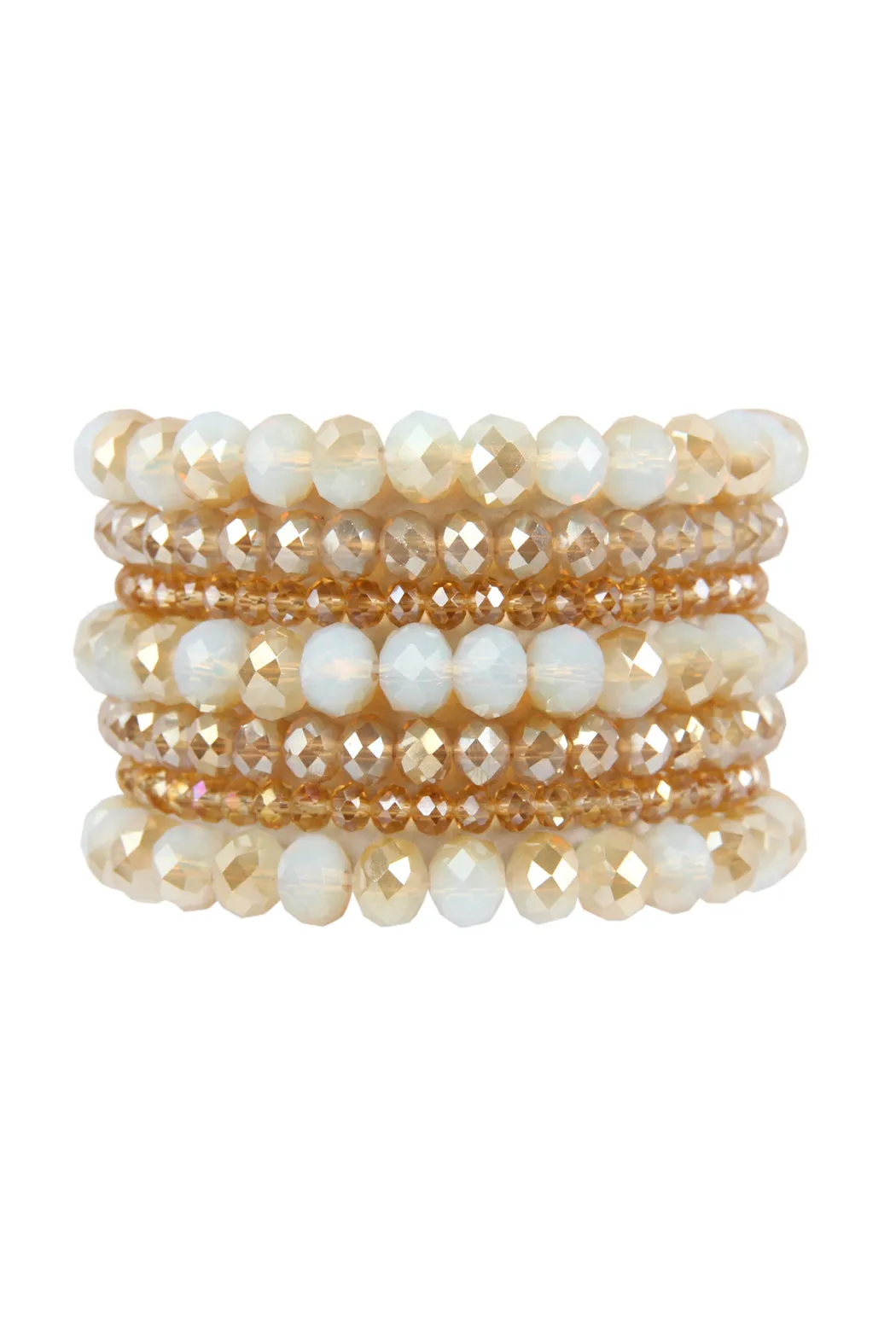 SEVEN LINES GLASS BEADS STRETCH BRACELET