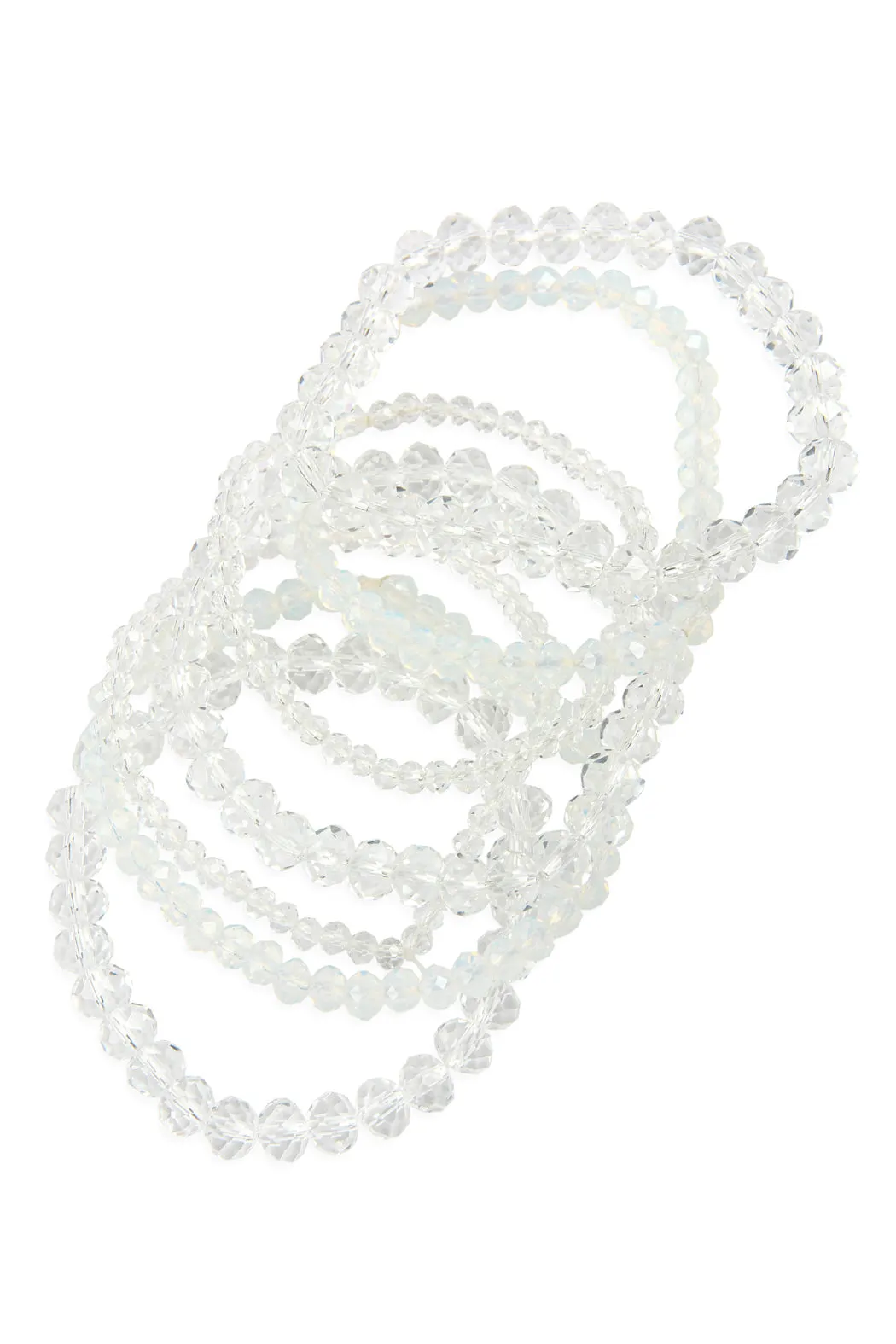 SEVEN LINES GLASS BEADS STRETCH BRACELET