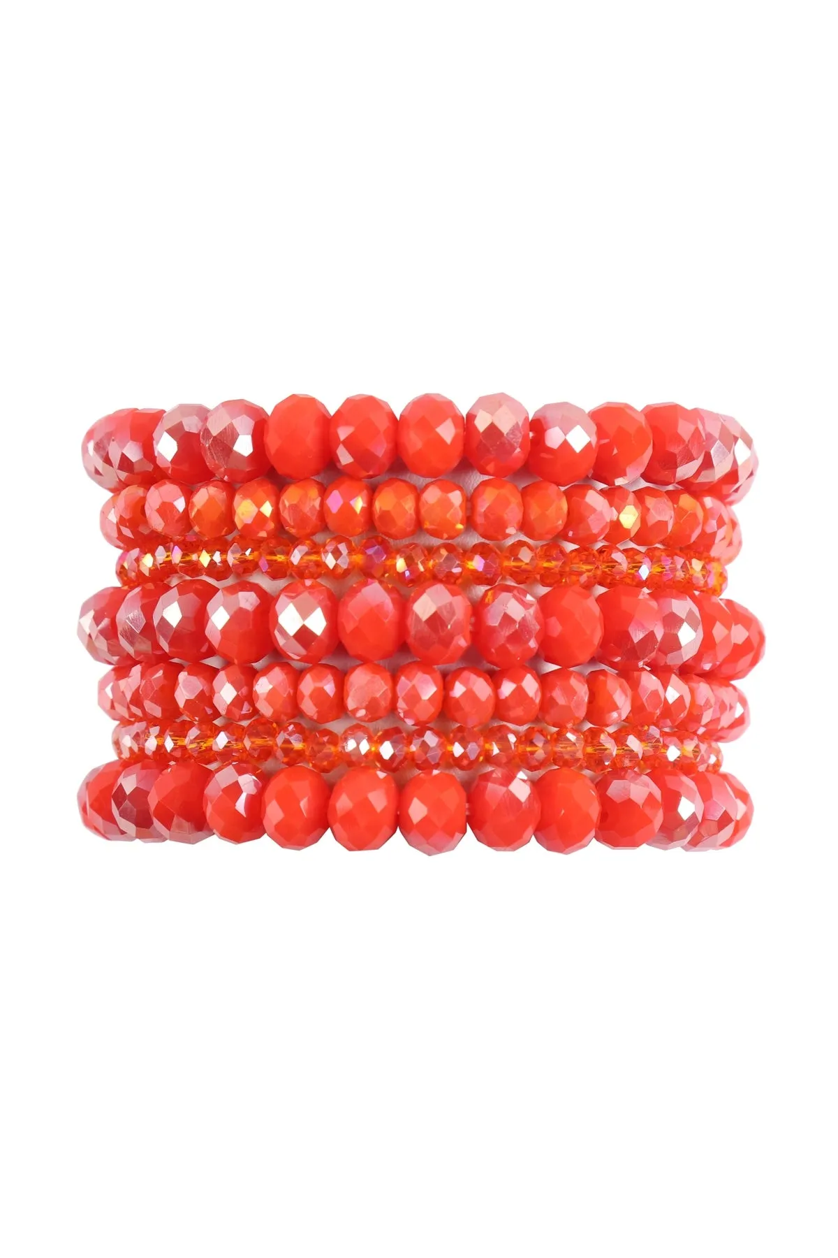 SEVEN LINES GLASS BEADS STRETCH BRACELET