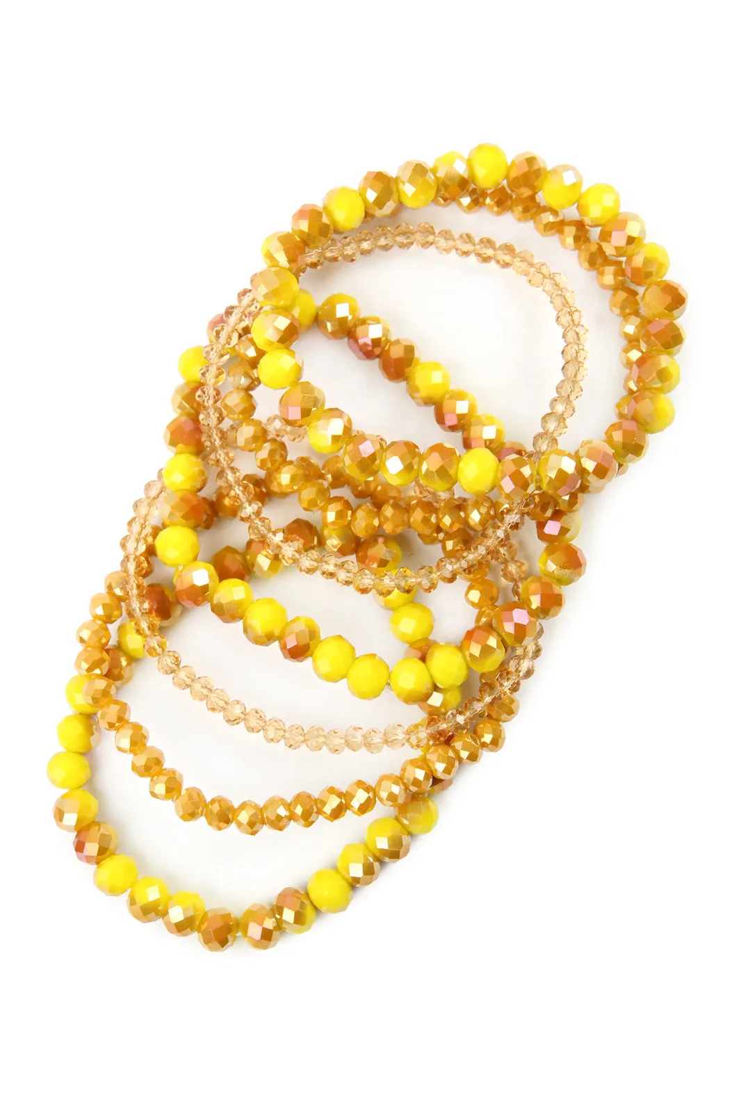 SEVEN LINES GLASS BEADS STRETCH BRACELET