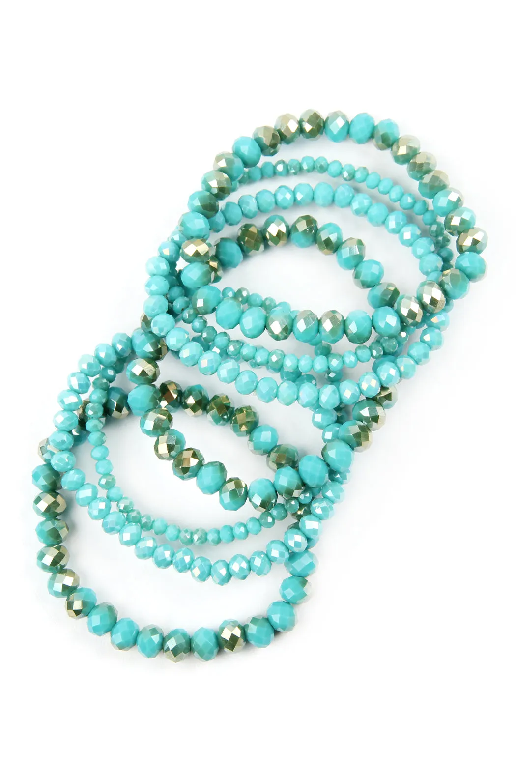 SEVEN LINES GLASS BEADS STRETCH BRACELET