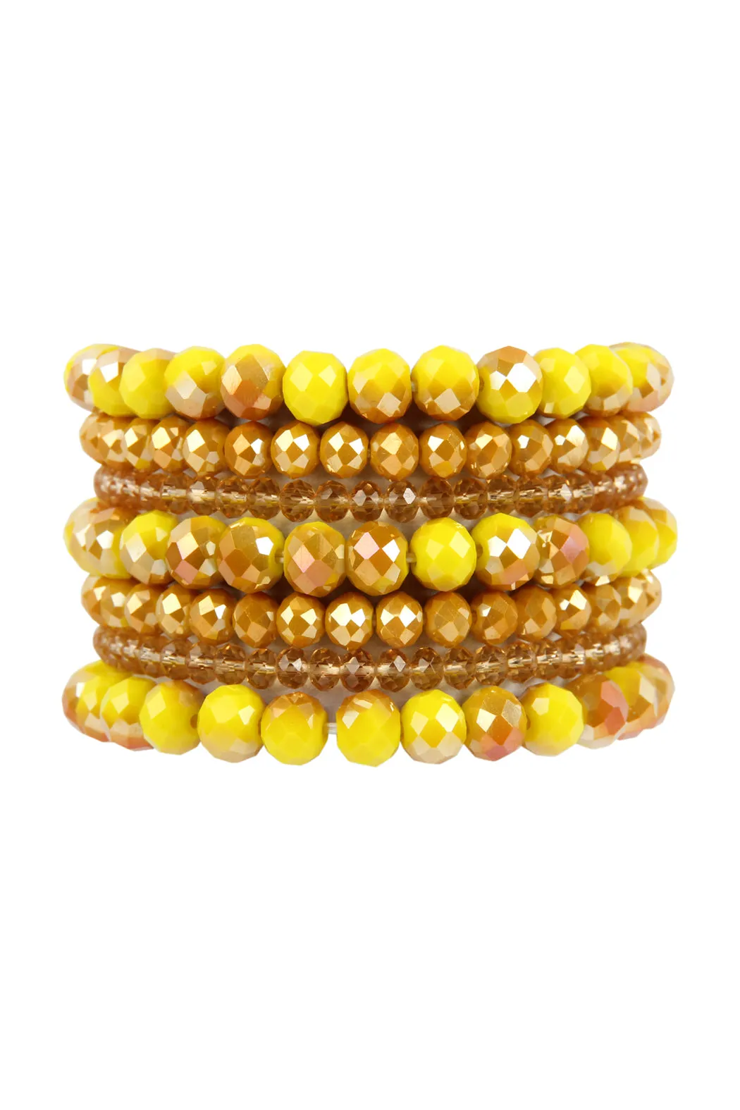 SEVEN LINES GLASS BEADS STRETCH BRACELET