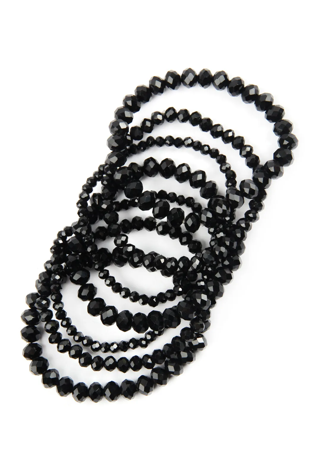 SEVEN LINES GLASS BEADS STRETCH BRACELET