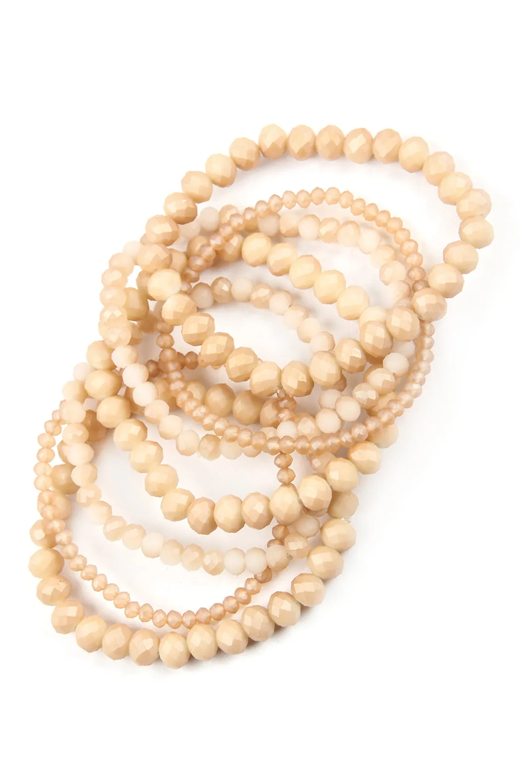 SEVEN LINES GLASS BEADS STRETCH BRACELET