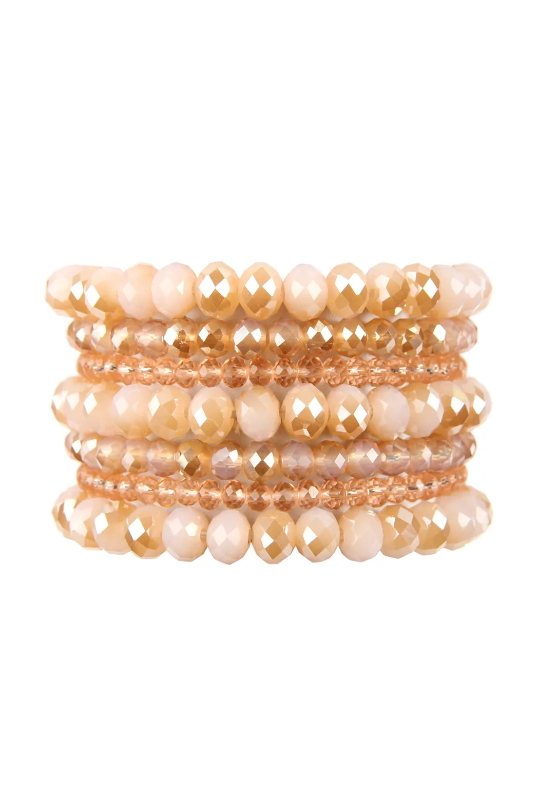SEVEN LINES GLASS BEADS STRETCH BRACELET