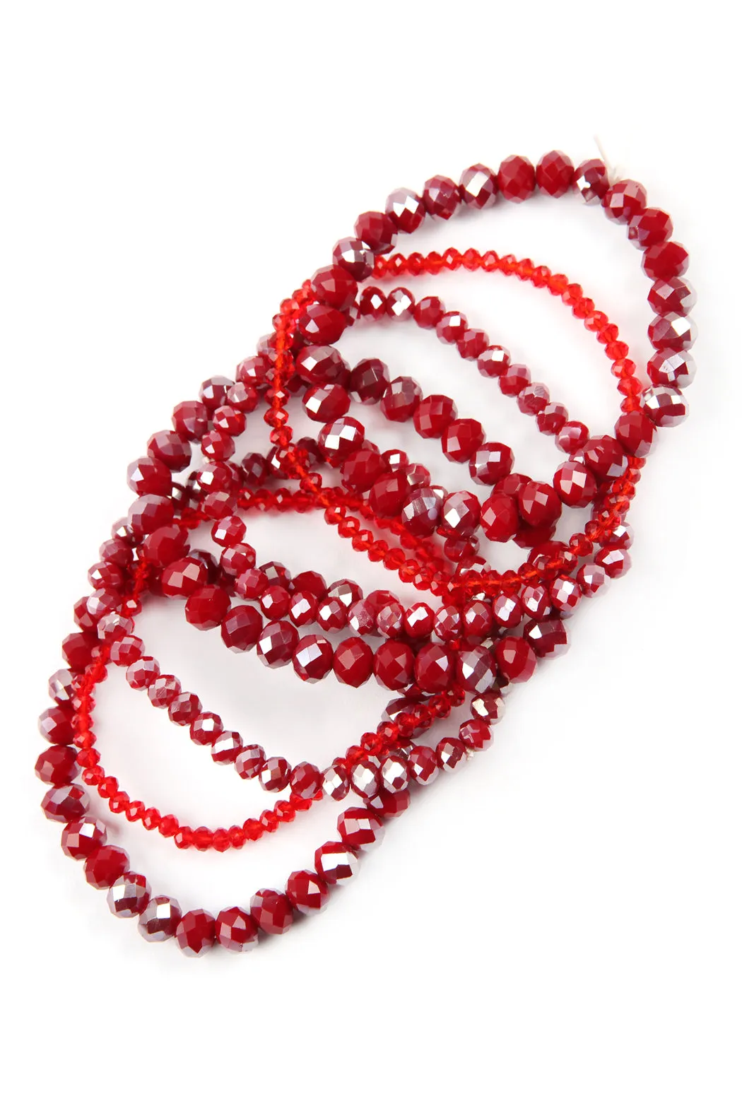 SEVEN LINES GLASS BEADS STRETCH BRACELET