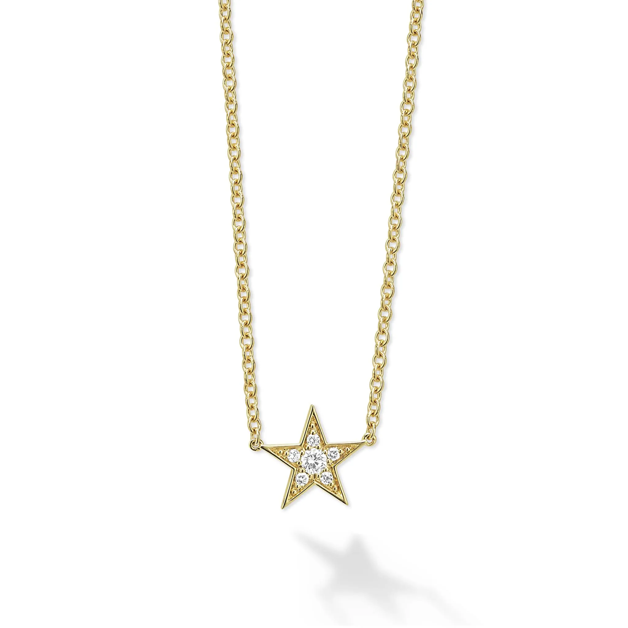 Signature Caviar 18K Gold and Diamond Star Chain Necklace