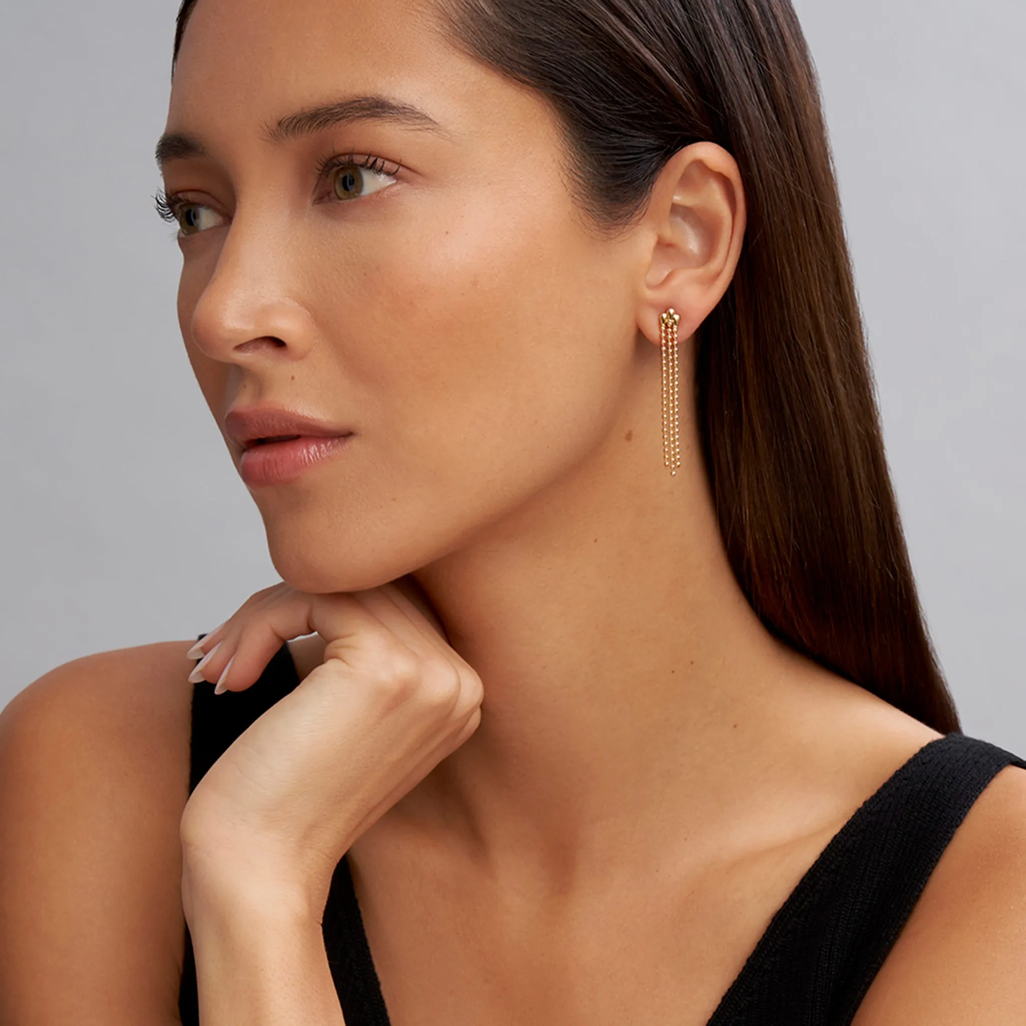 Signature Caviar 18K Gold Drop Earrings