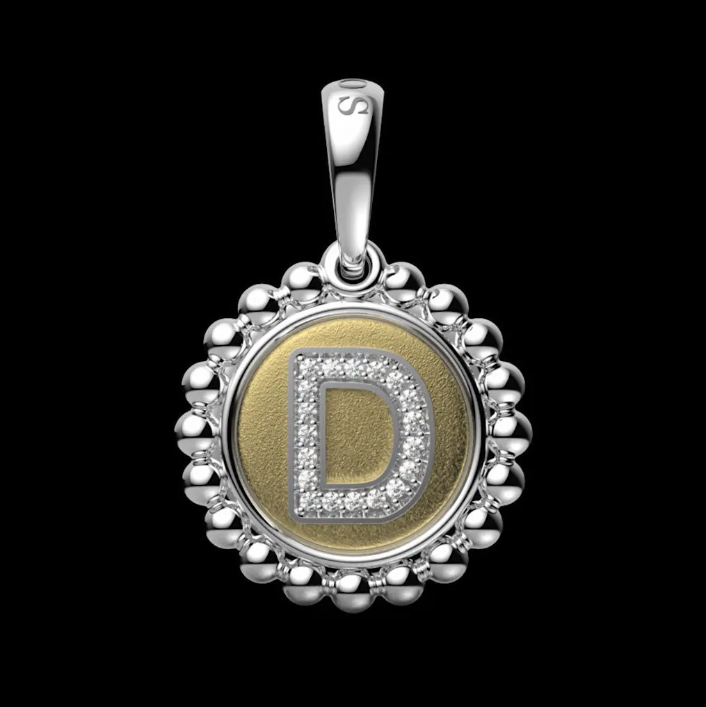 Signature Caviar Diamond D Initial Charm