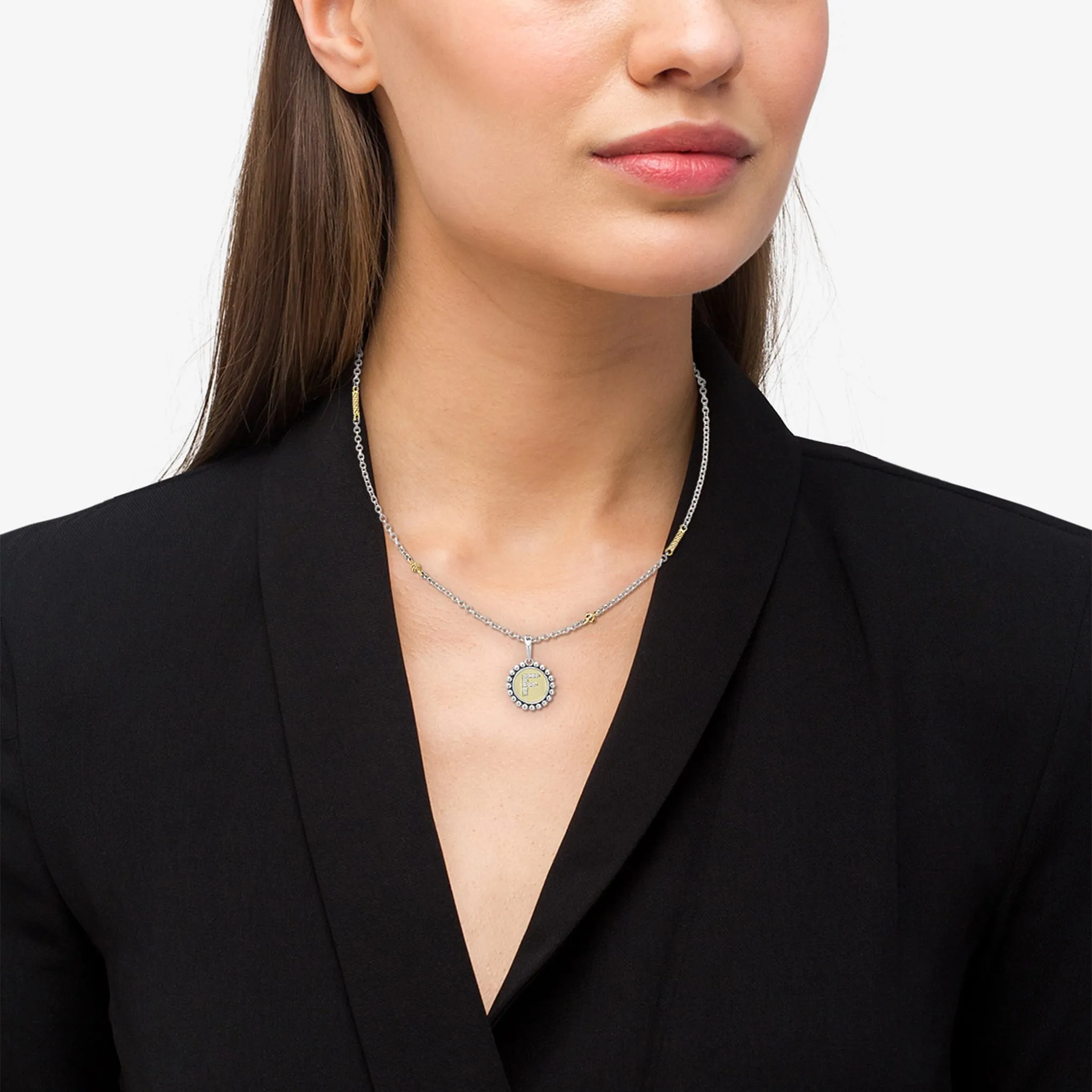 Signature Caviar Diamond F Initial Charm