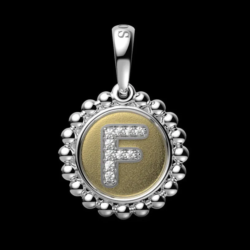 Signature Caviar Diamond F Initial Charm