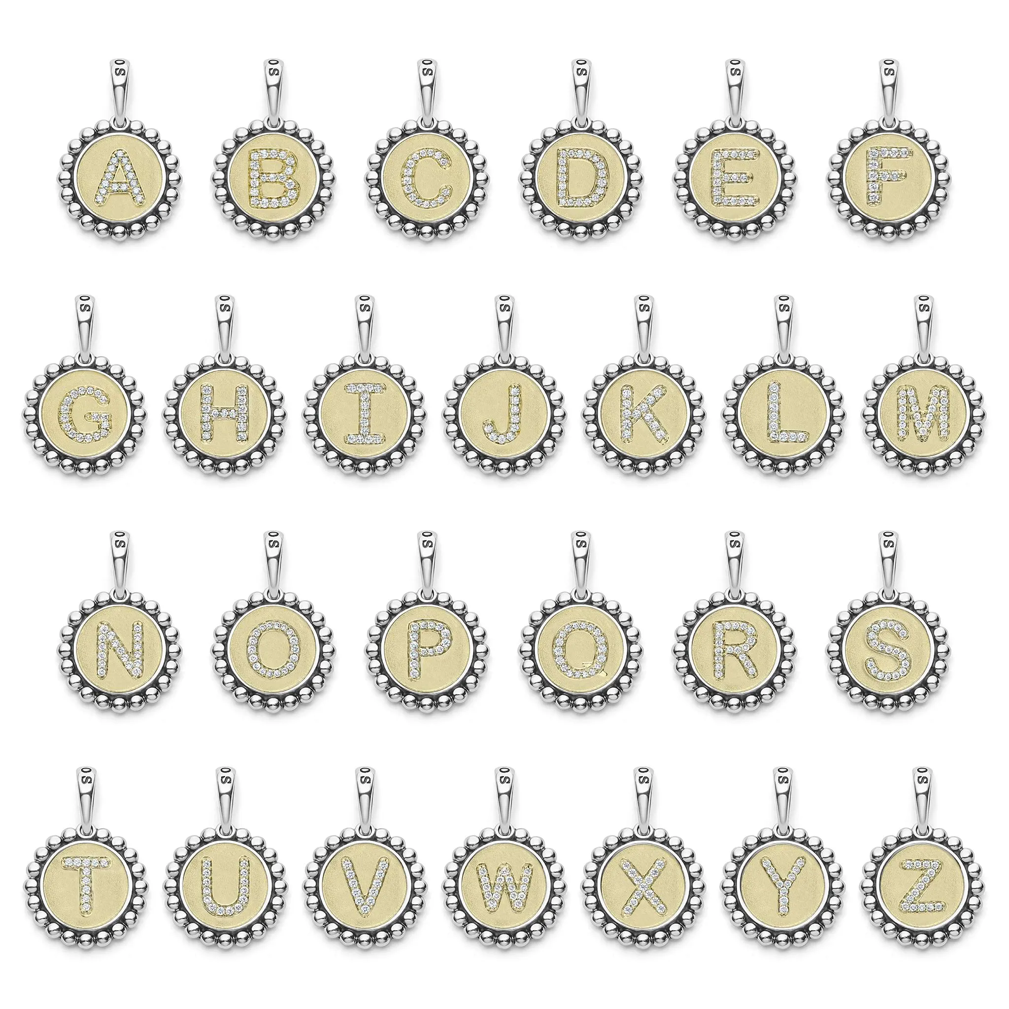 Signature Caviar Diamond L Initial Charm