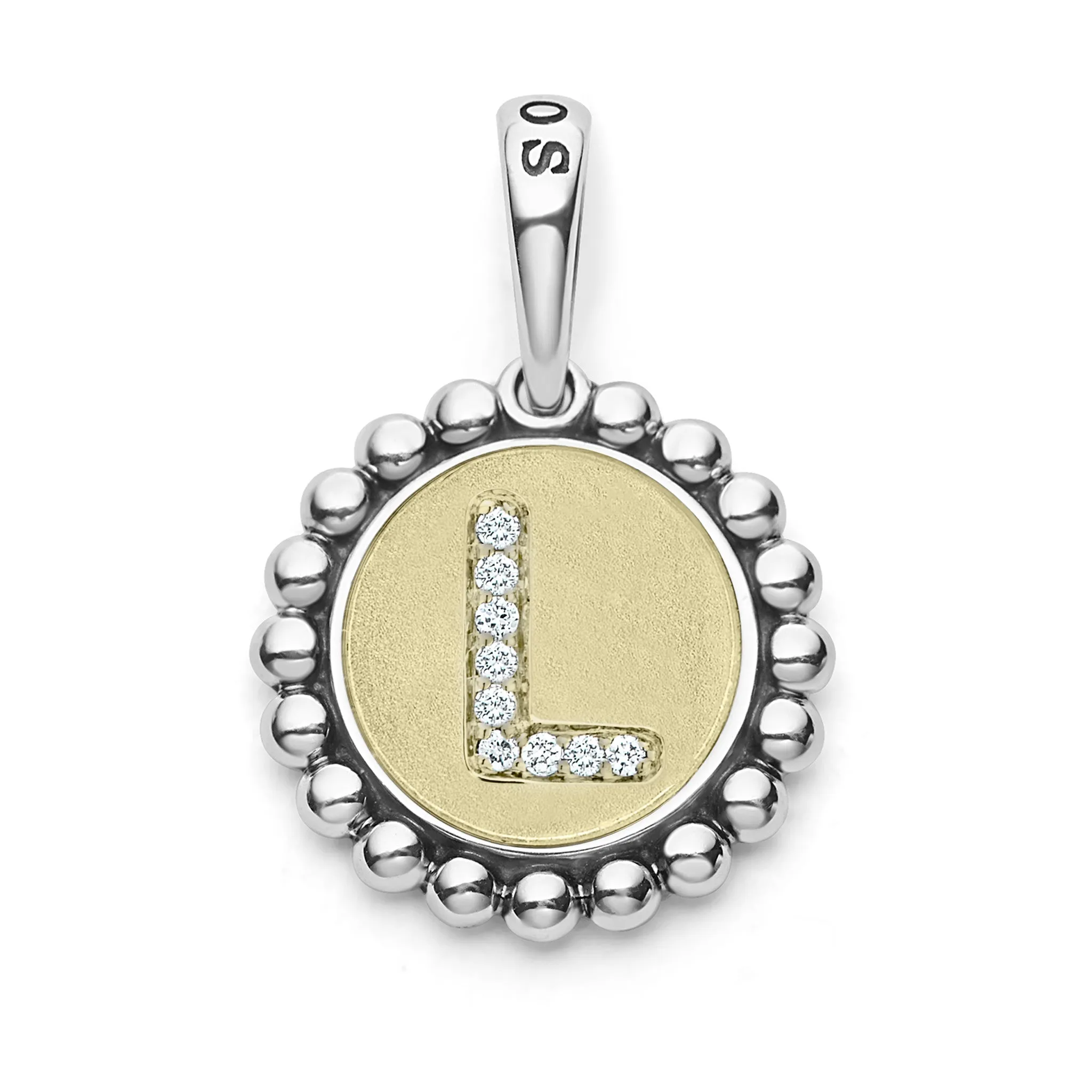 Signature Caviar Diamond L Initial Charm