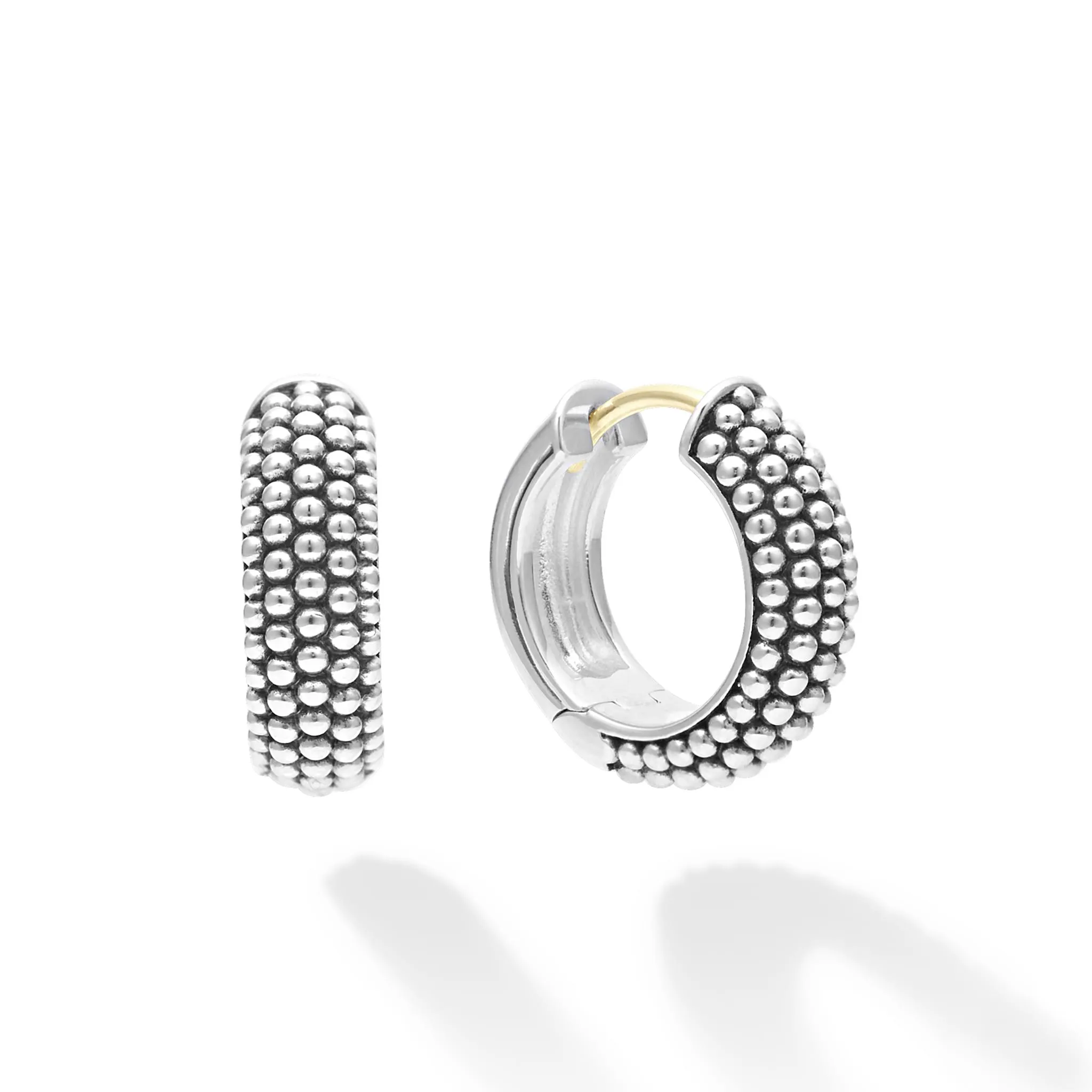 Signature Caviar Two-Tone Huggie Earring Gift Set