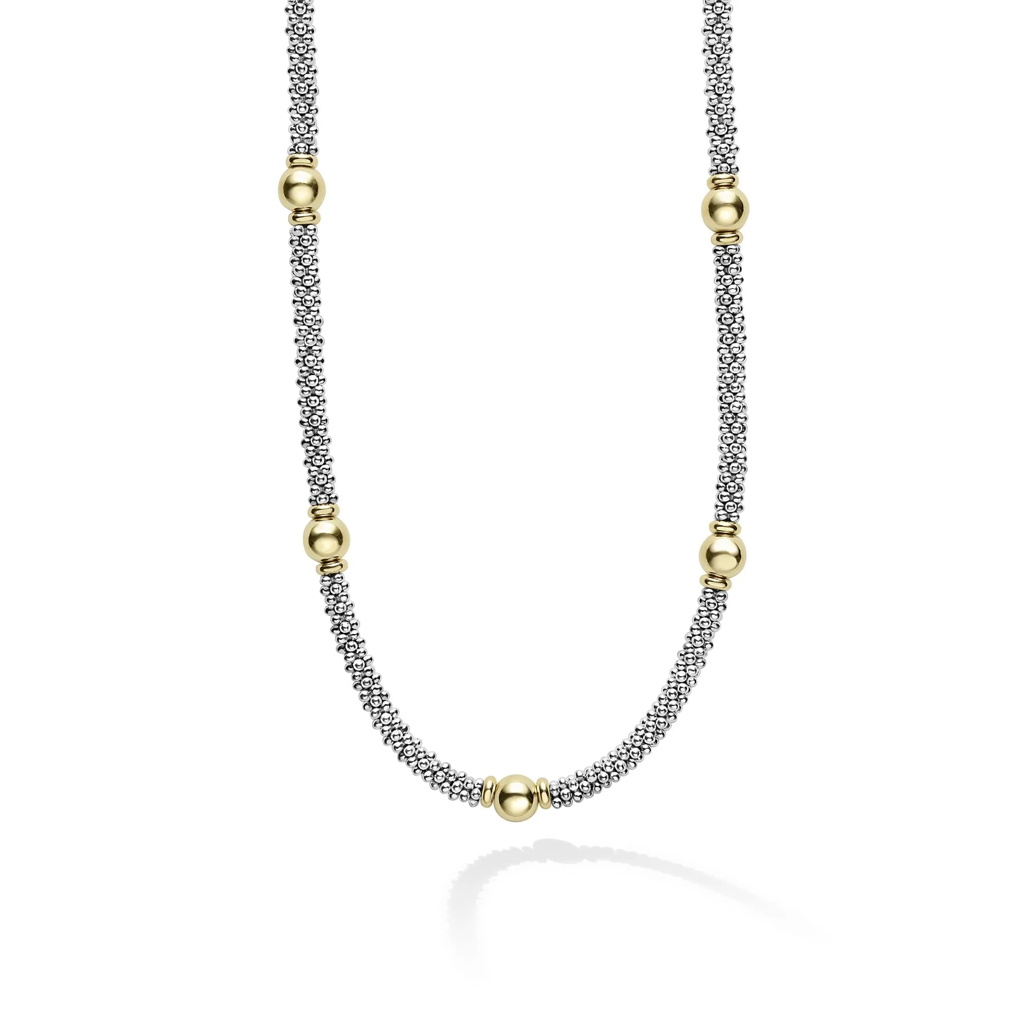 Signature Caviar Two-Tone Station Earrings and Necklace Gift Set
