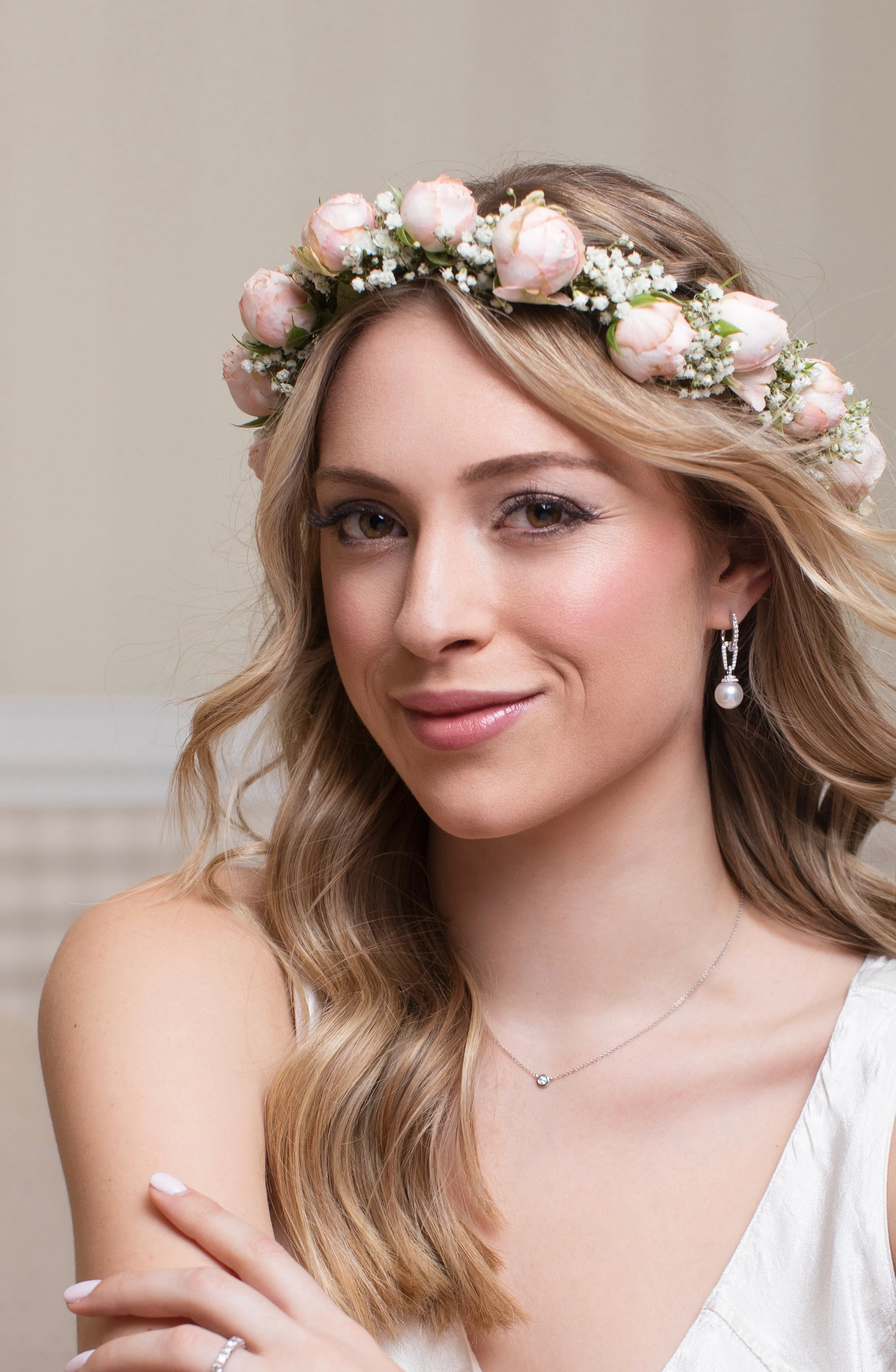 Signature South Sea and Diamond Link Earrings