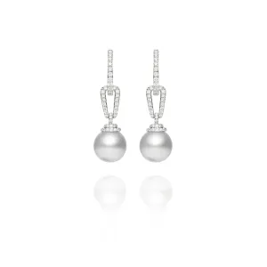 Signature South Sea and Diamond Link Earrings