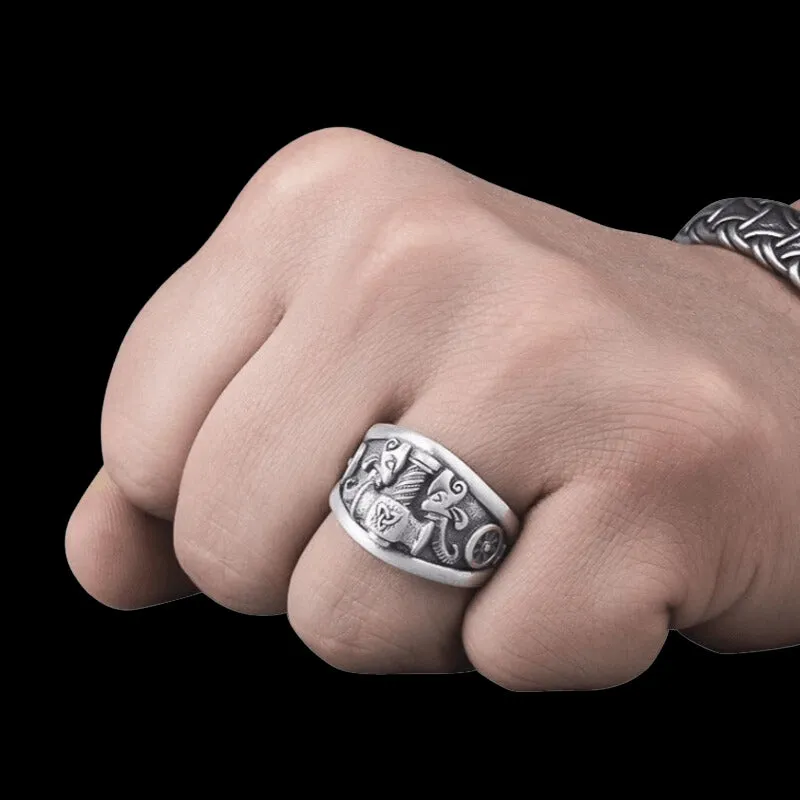 Silver Thor Hammer Ring