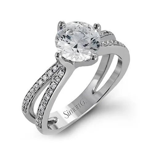 Simon G. 18k White Gold Diamond Engagement Ring