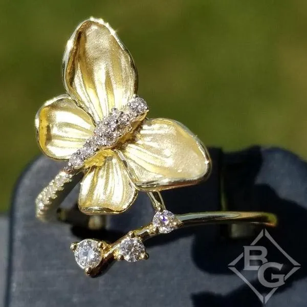 Simon G. Monarch Butterfly Diamond Ring