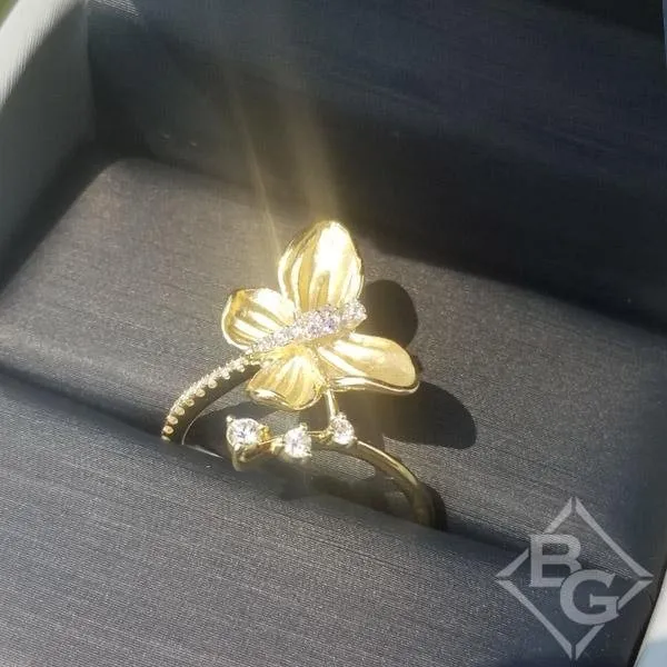 Simon G. Monarch Butterfly Diamond Ring