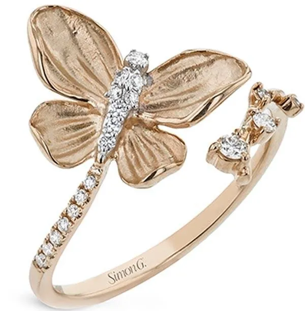 Simon G. Monarch Butterfly Diamond Ring